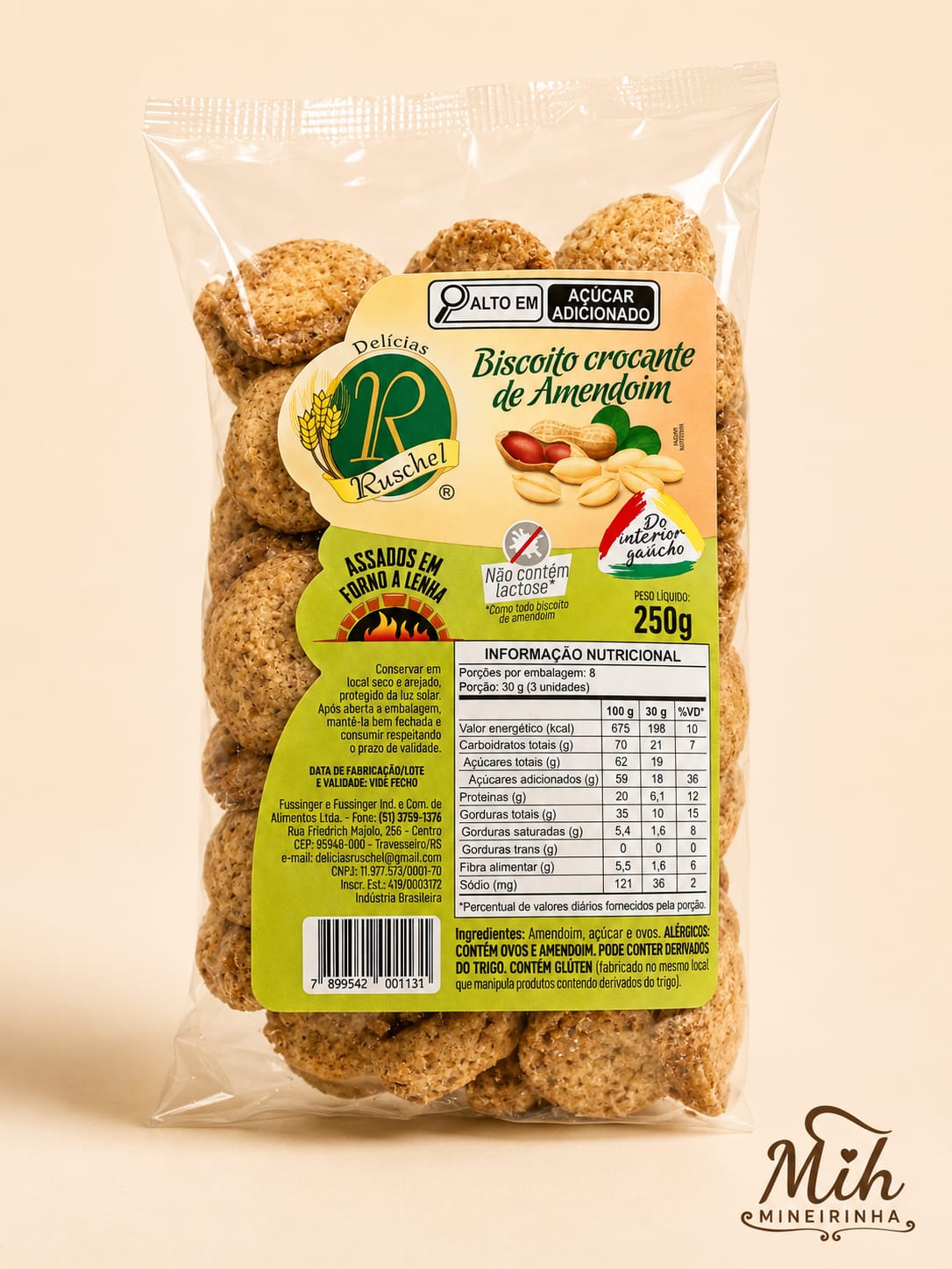 Biscoito Crocante de Amendoim -250g Ruschel