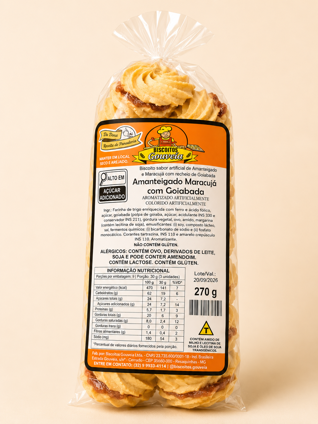Biscoito Amanteigado Maracuja C/ Goiabada