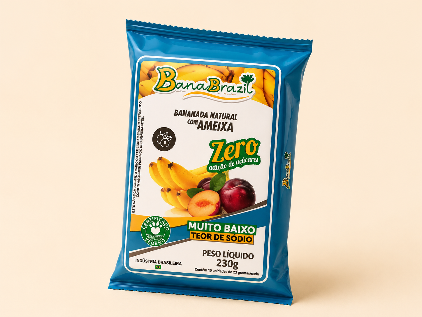 Bananada Natural com Ameixa Passas Zero Açúcar - BanaBrazil-230g