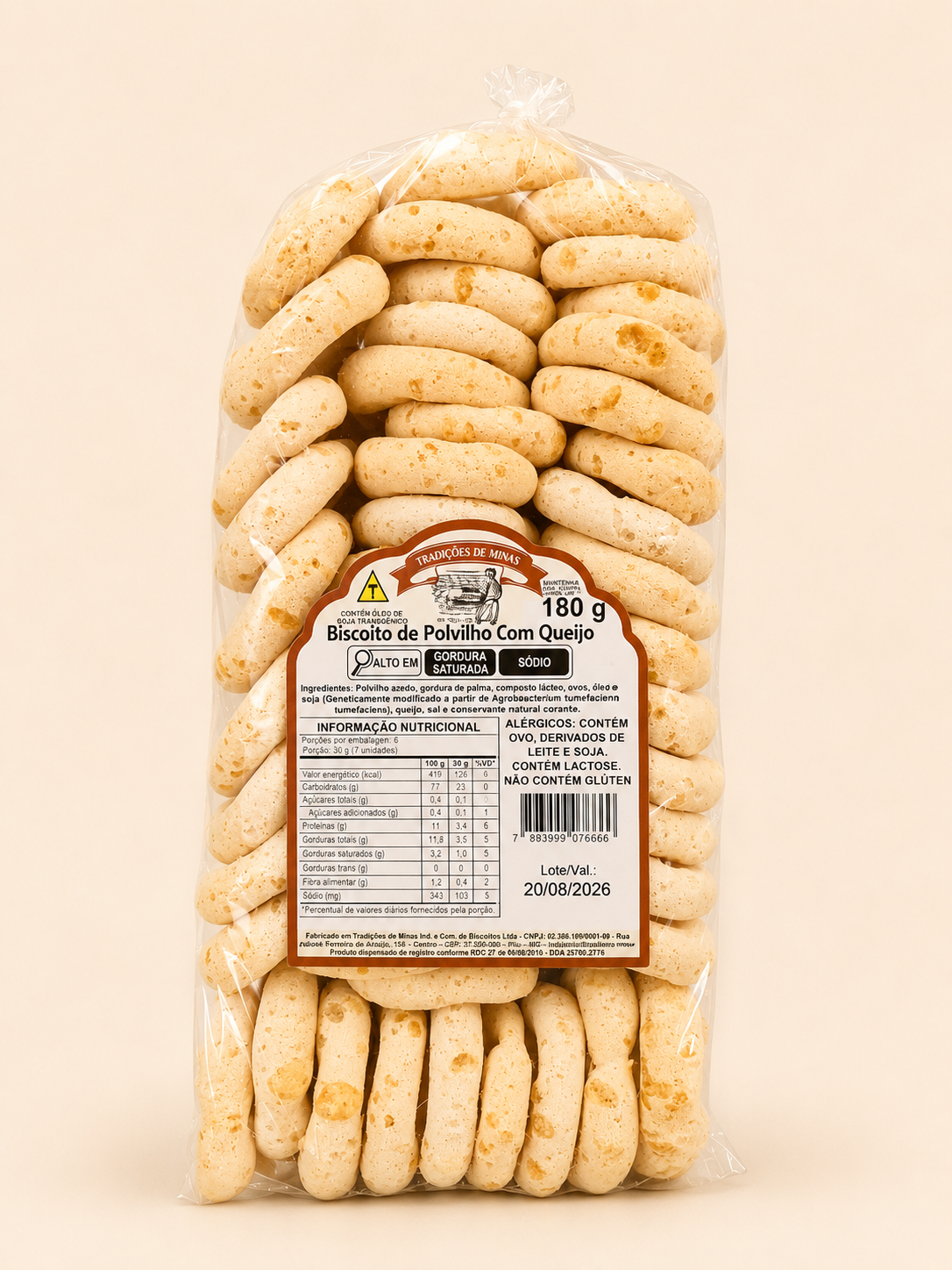 Biscoito Polvilho Com Queijo 180g - Tradições de Minas