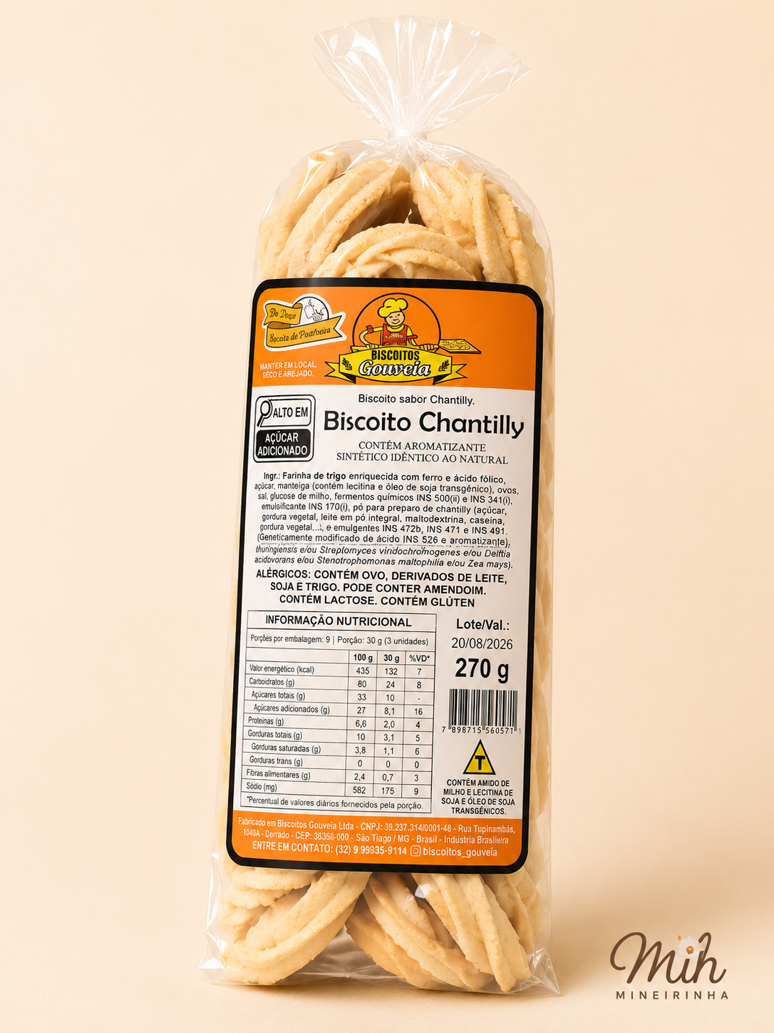 Biscoito Chantilly 270Gr- Biscoito Gouveia