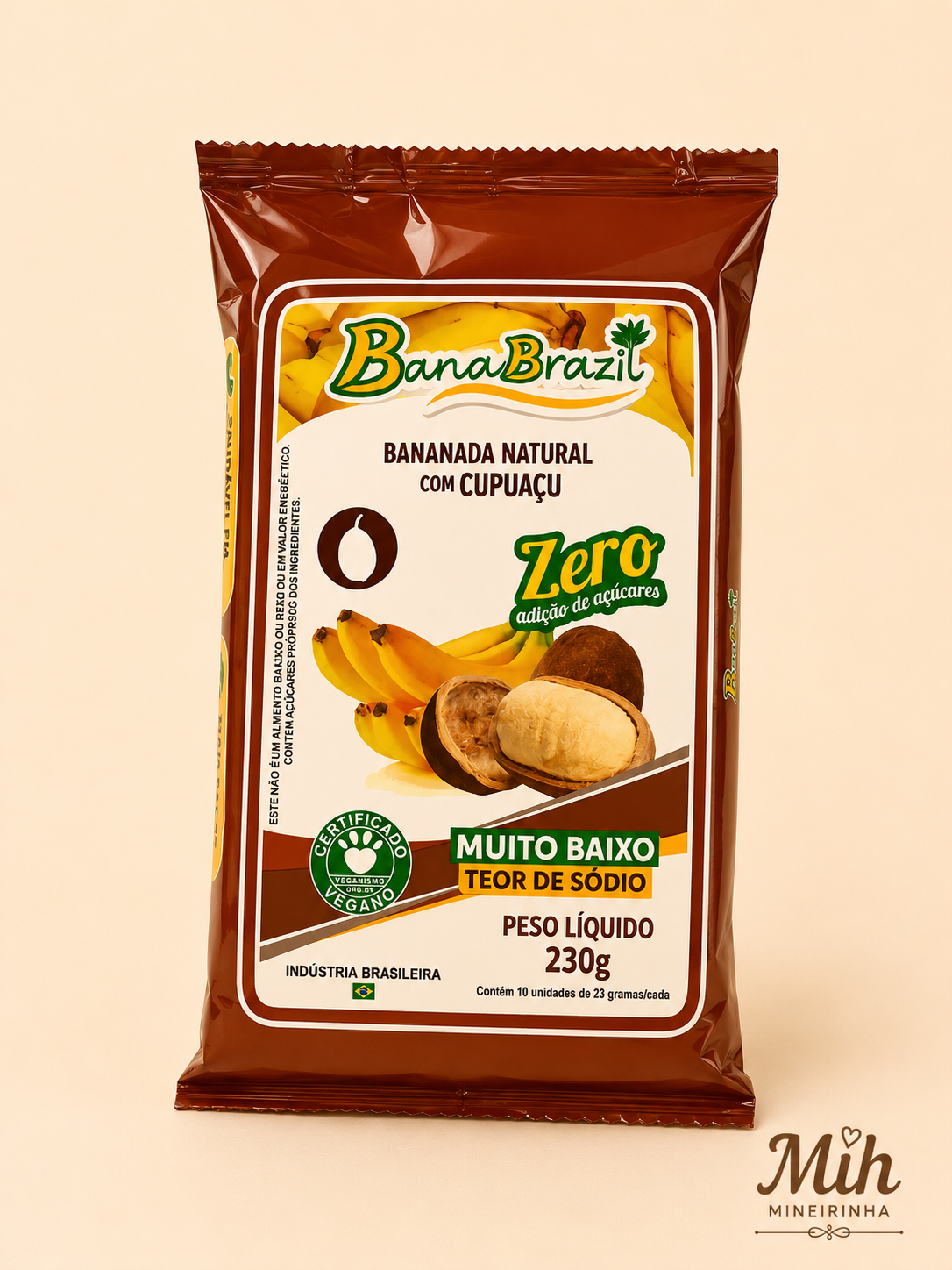 Bananada Natural com Cupuaçu Zero Açúcar - BanaBrazil-230g