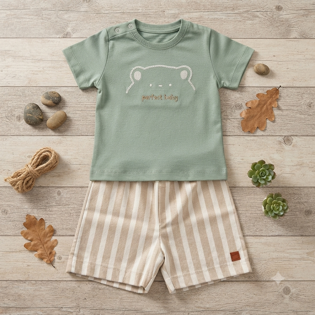 Conj. Camiseta MC e Shorts Masc Tam PB Perfect Boys