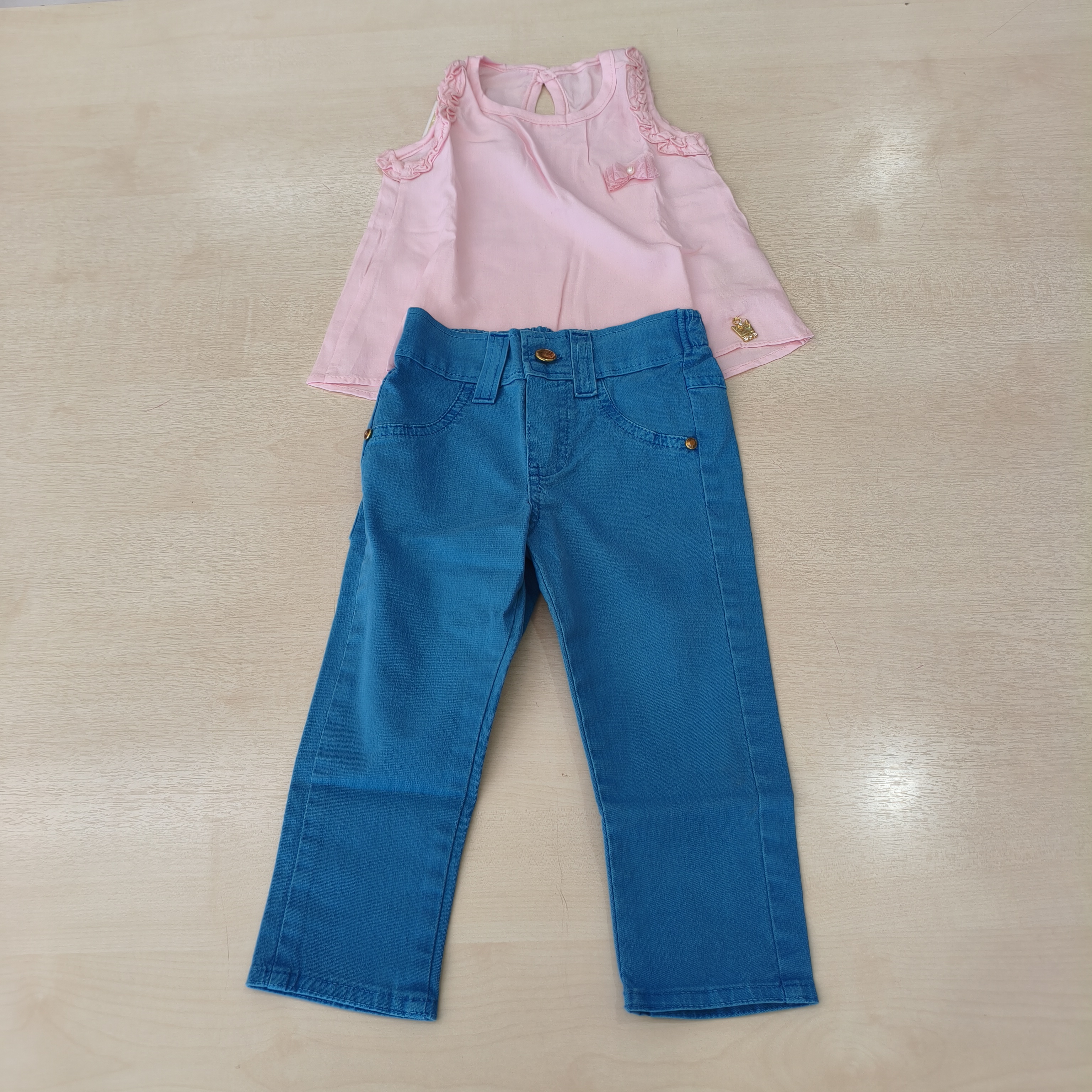 Conj. Regata e Calça Sarja Fem Tam 01 Coloritta