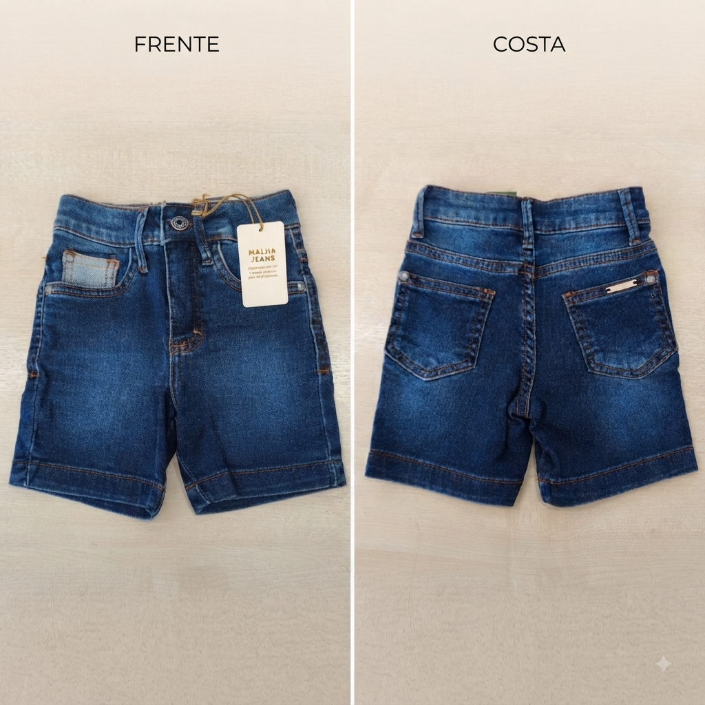 Bermuda Jeans Tradicional Masc Tam 01 Carinhoso
