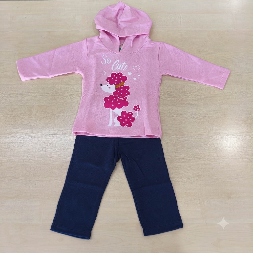 Conj. Moletom Blusão e Calça Fem Tam 01 Fashion Kids