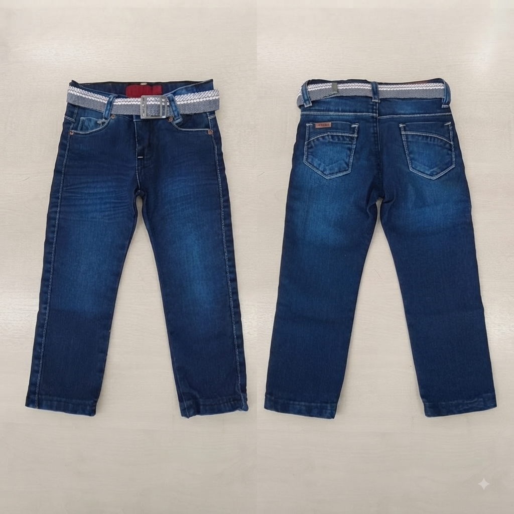 Calça Jeans C/Cinto Masc Tam 03 Megan Jeans
