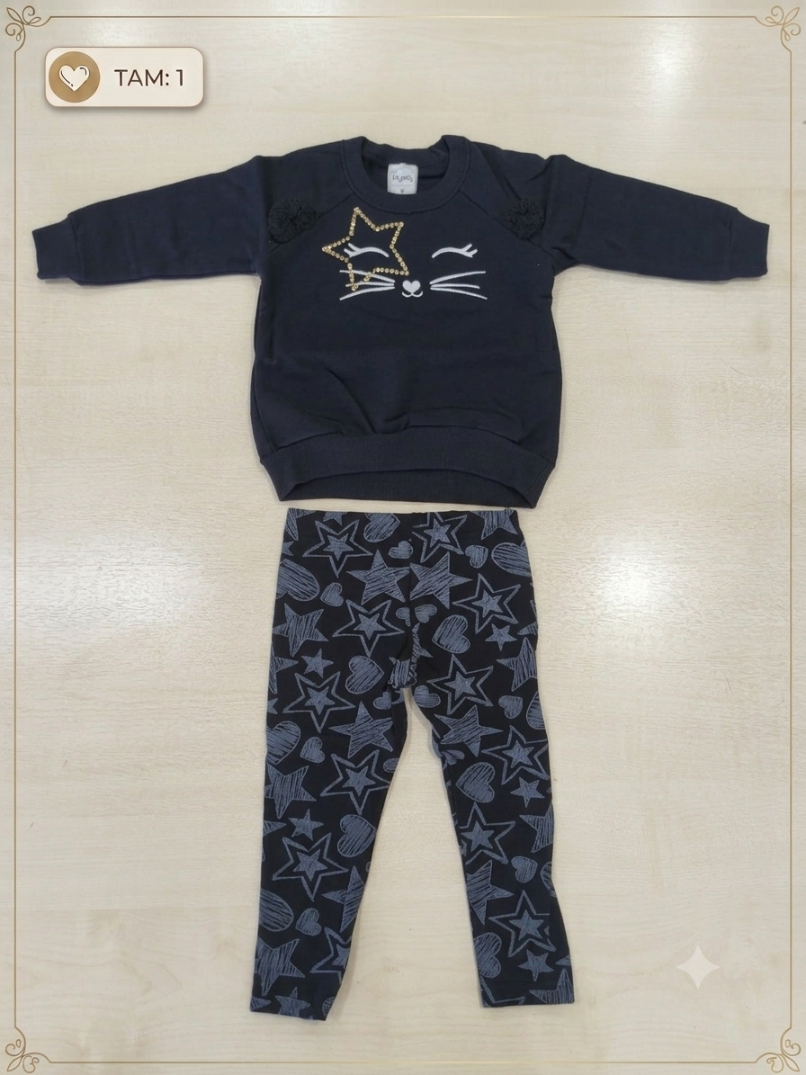 Conj. Moletom Blusão e Calça Fem Tam 01 Kely%Kety