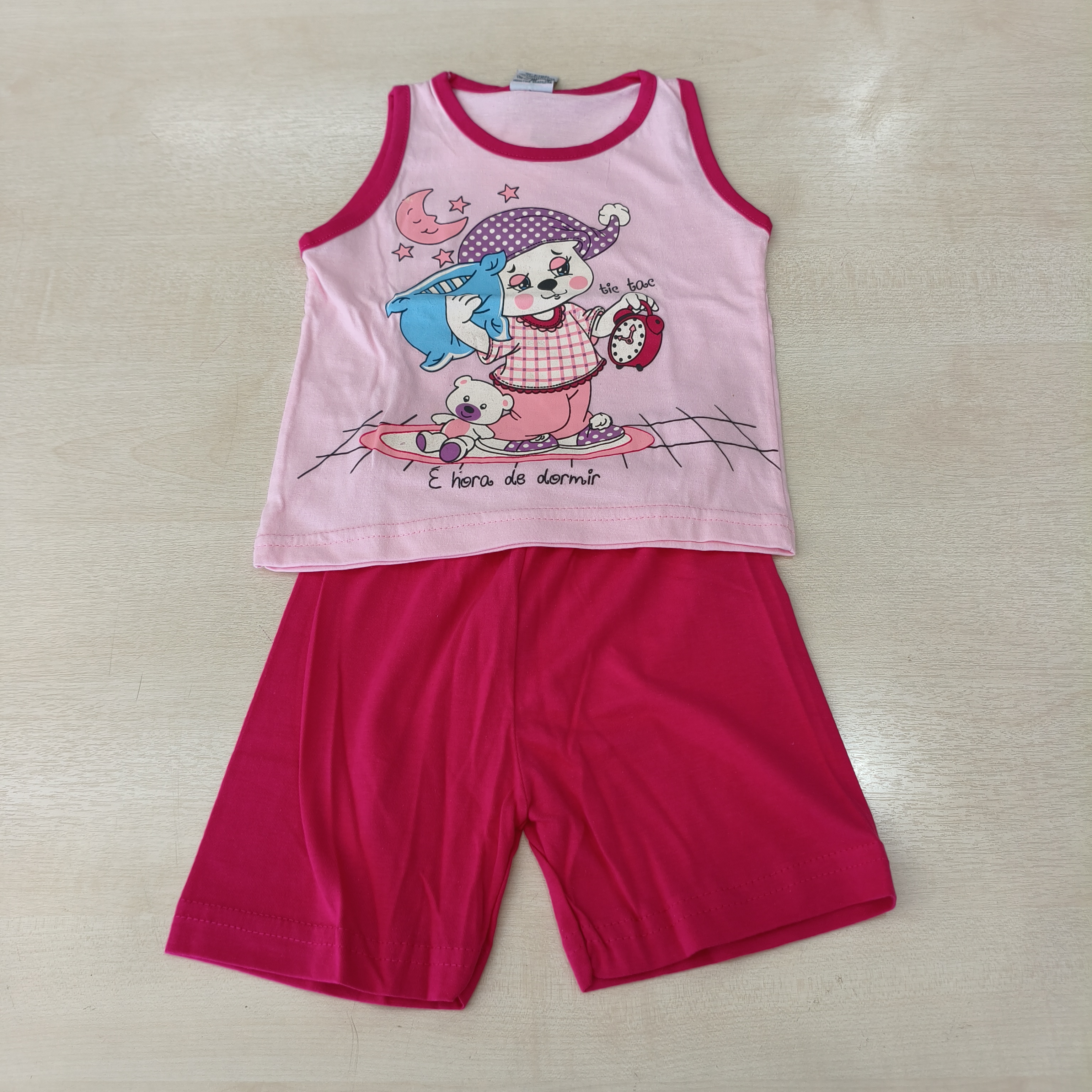 Pijama C/Estampa de Verão Fem Tam 03 Kika e Kiko