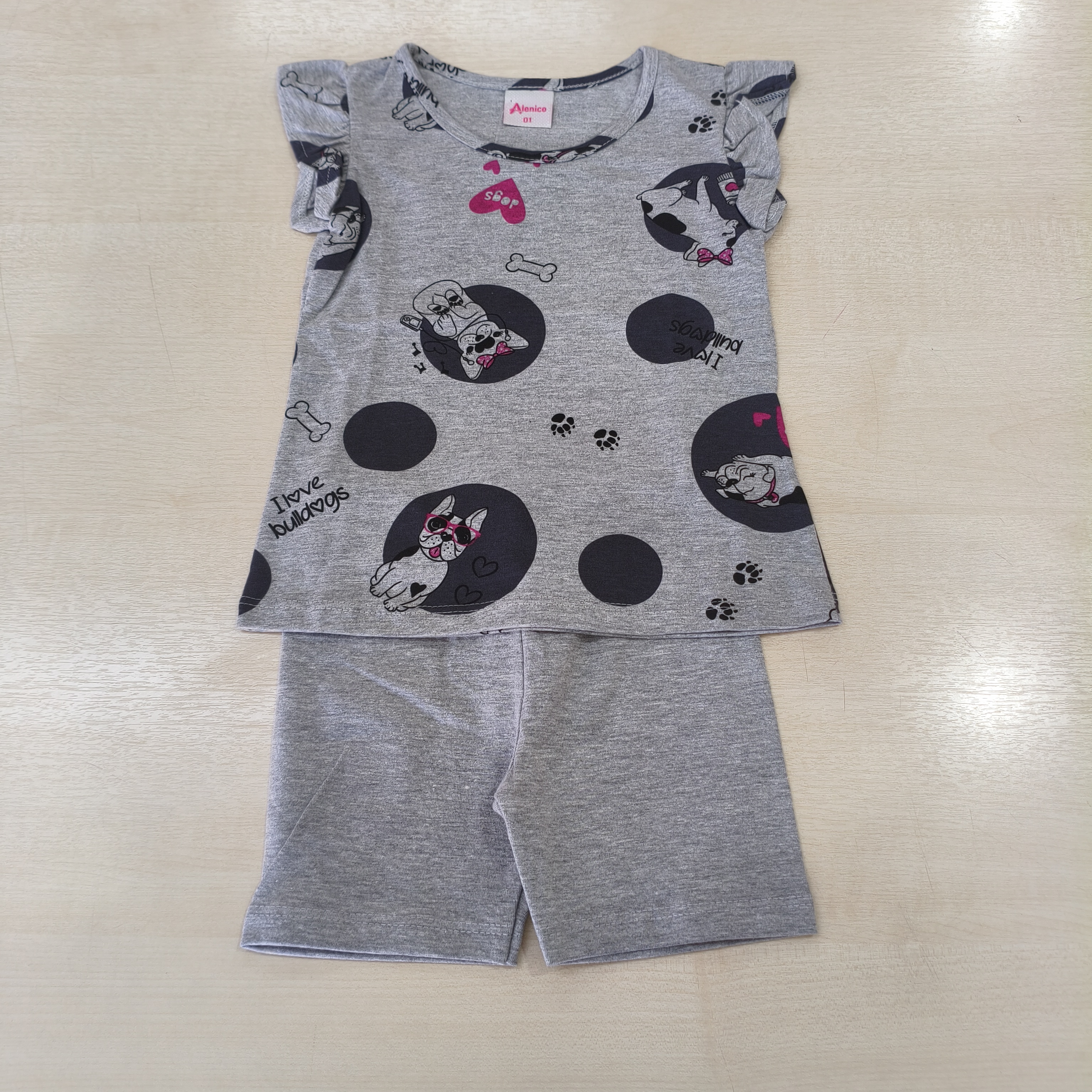 Conj. Blusa MC e Bermuda Fem Tam 01 Alenice