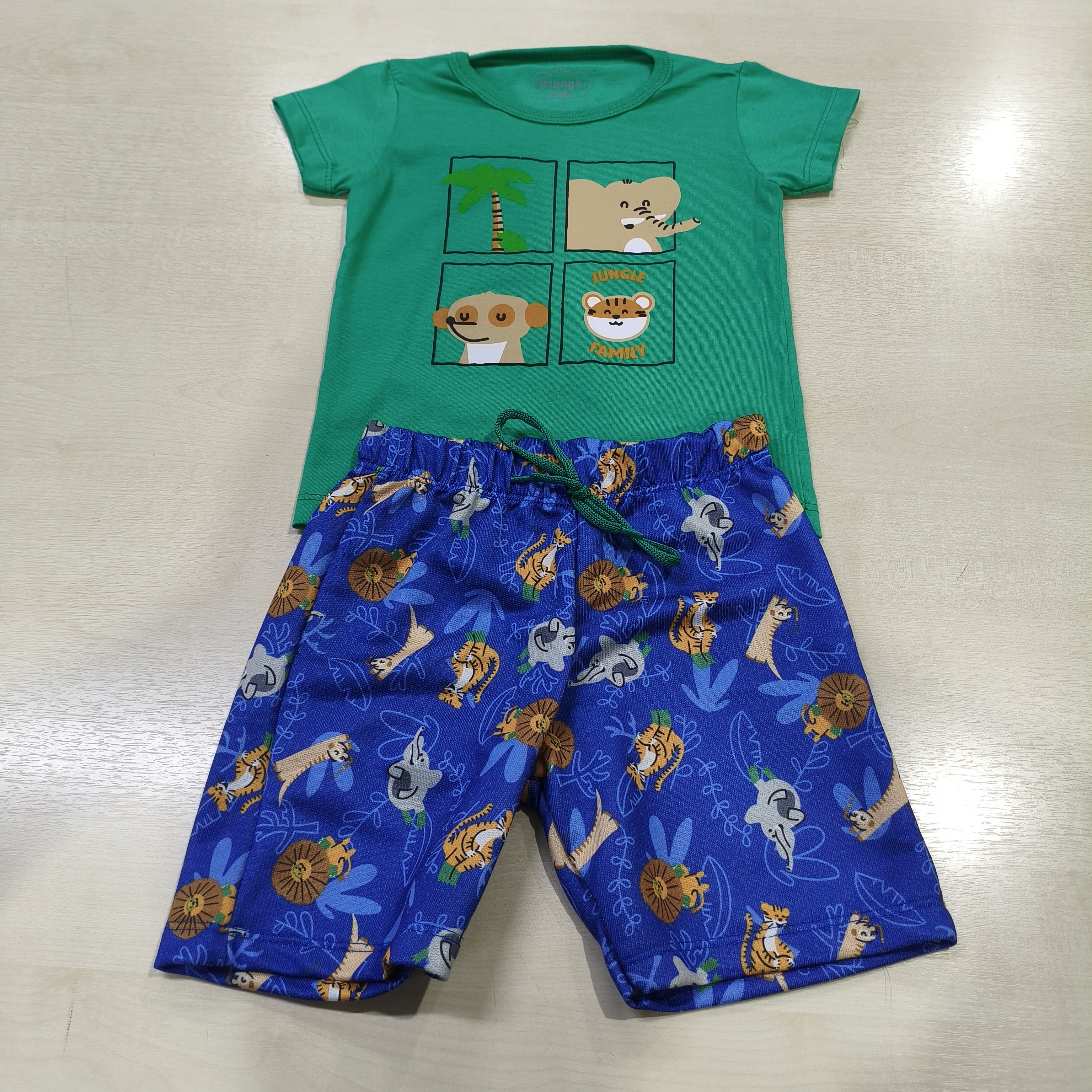 Conj. Camiseta MC e Bermuda Masc Tam 01 Orango Kids