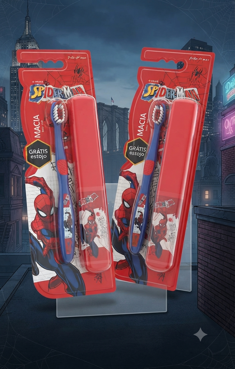 Escova de dentes com estojo (Homem-Aranha) Avon