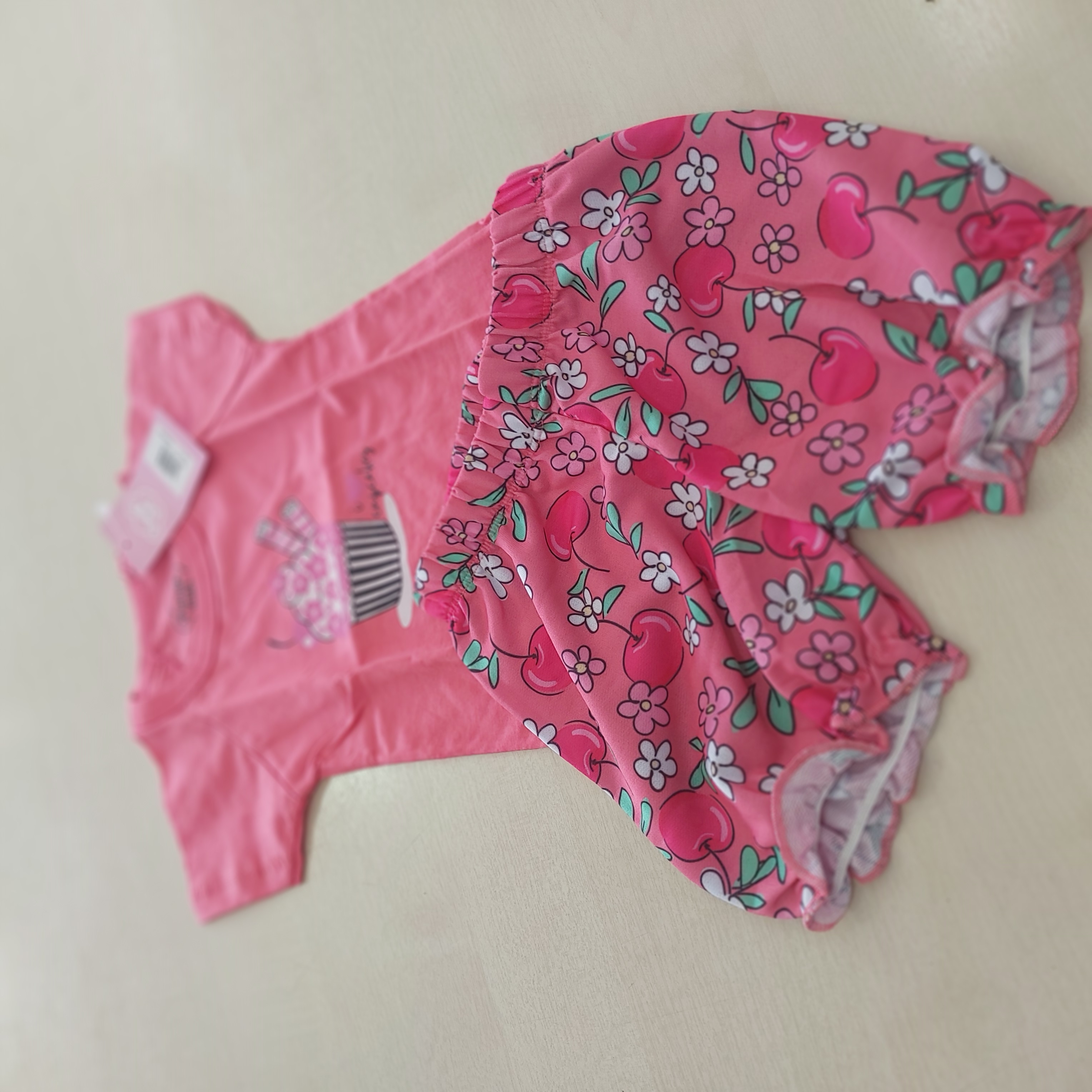 Conj. Blusa MC e Shorts Fem Tam 02 Orango Kids