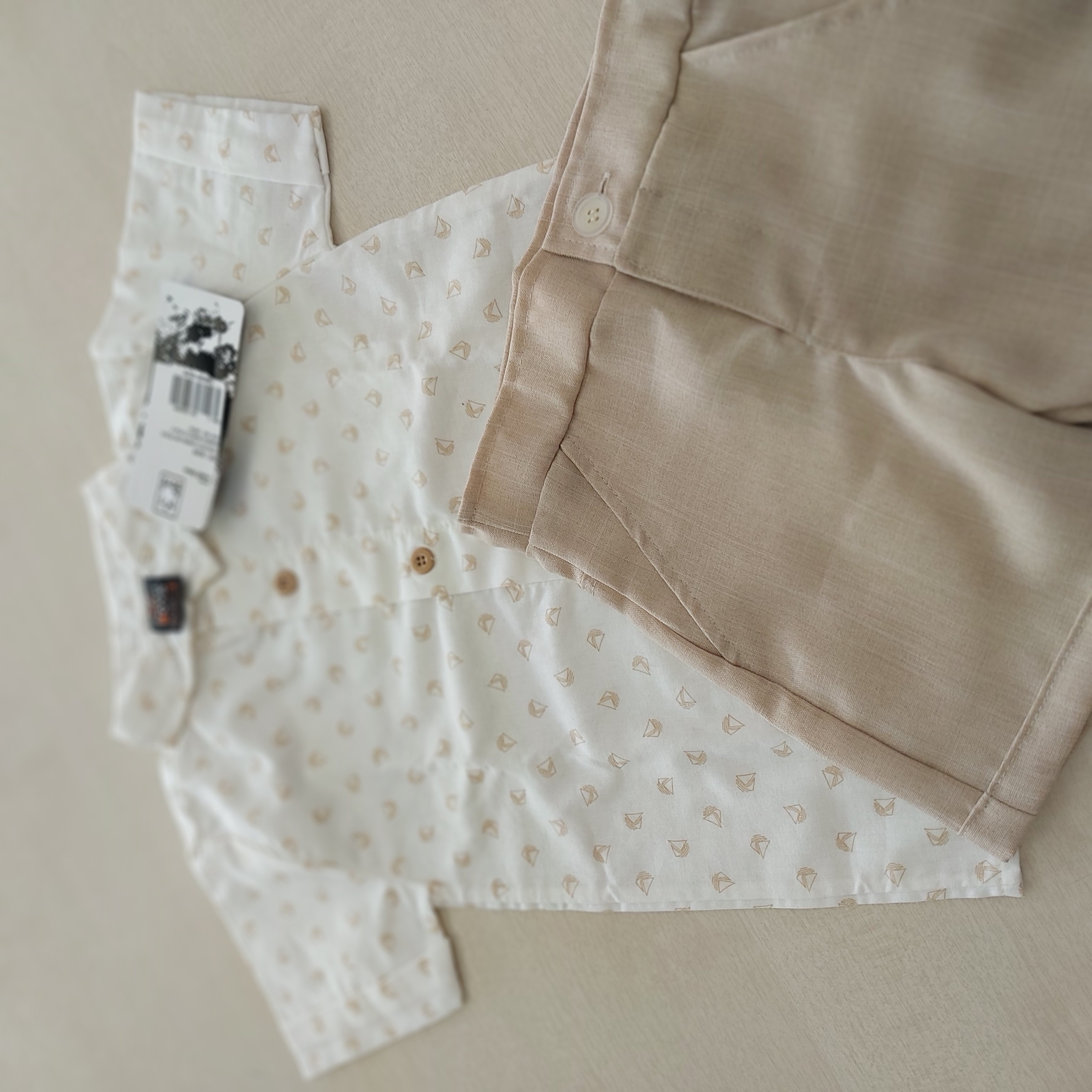 Conj. Camisa Social MC e Bermuda  Masc Tam 02 Perfect Boys