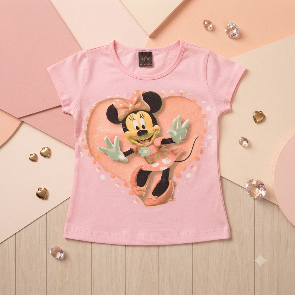 Blusa MC C/estampa Fem Tam 04 Disney
