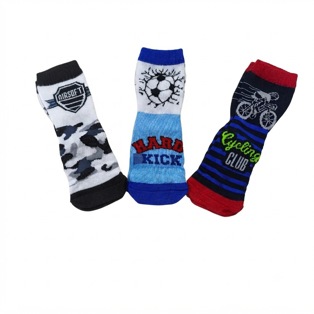 Kit 3 Pares de Meias Masc Tam 25 a 28 Polo Meias