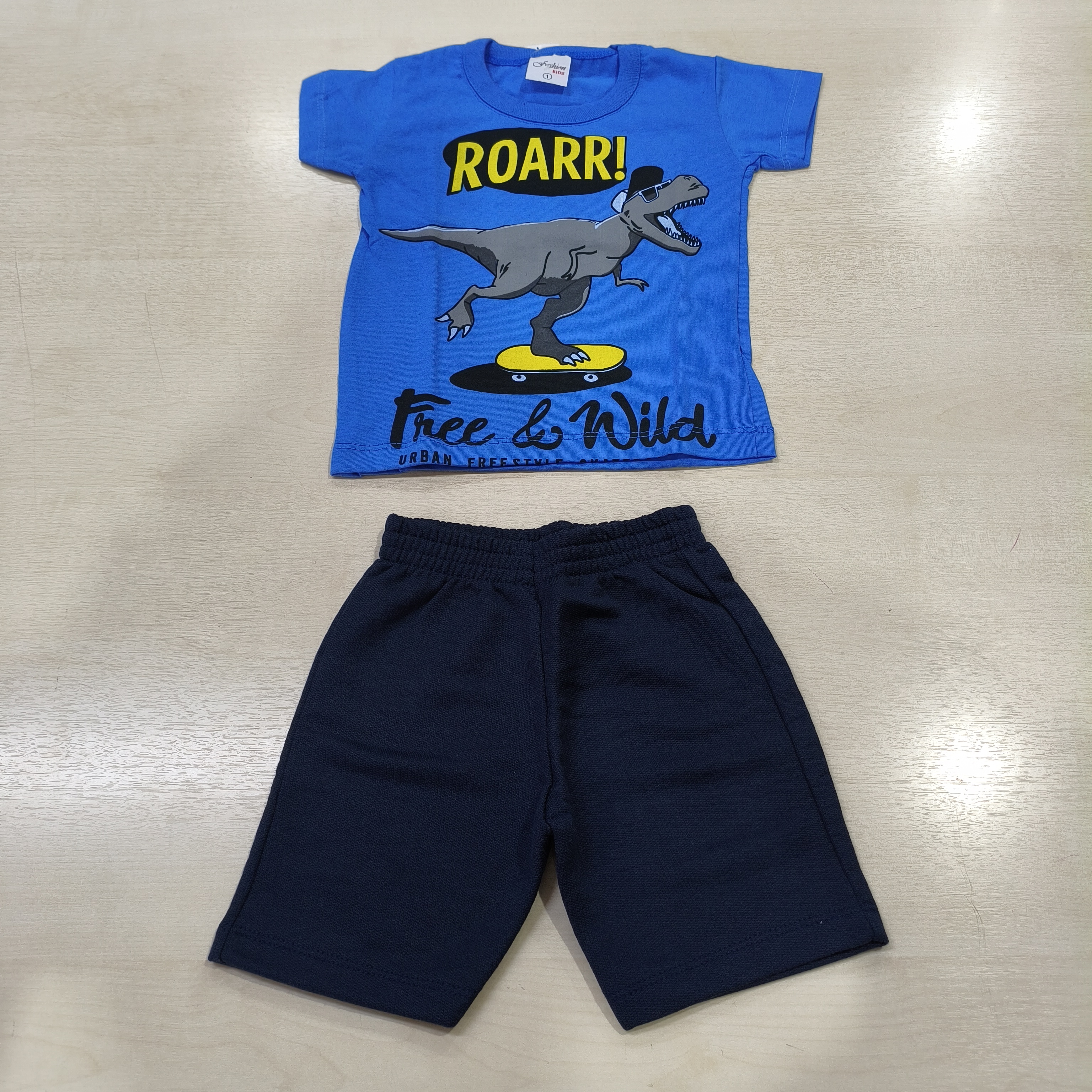 Conj. Camiseta MC e Bermuda Masc Tam 01 Fashion Kids