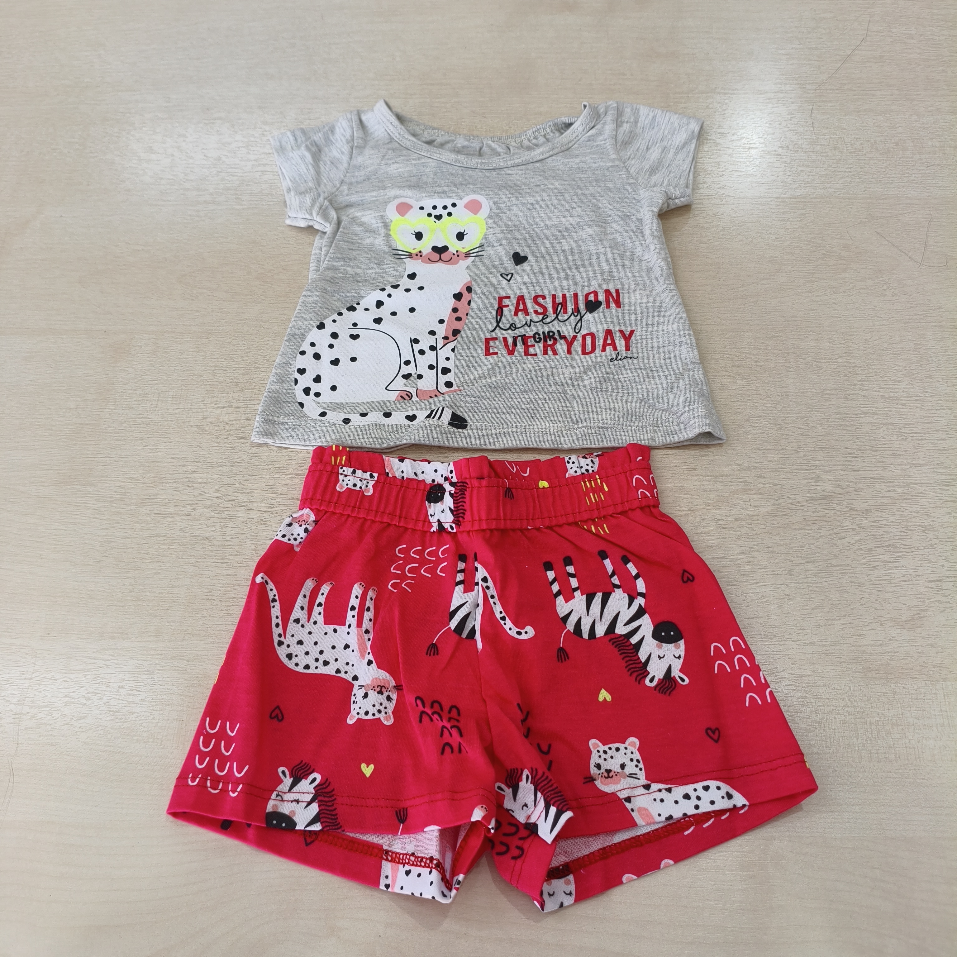 Conj. Blusa MC Com Shorts Fem Tam PB Elian