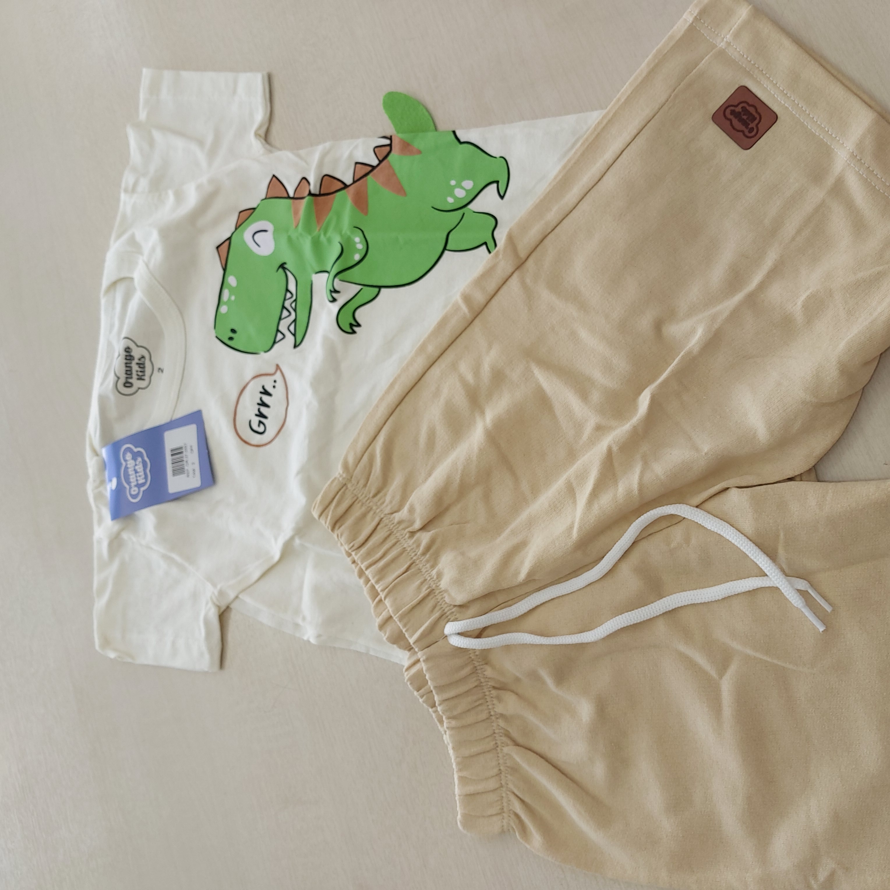 Conj. Camiseta MC e Shorts Masc Tam 02 Orango Kids