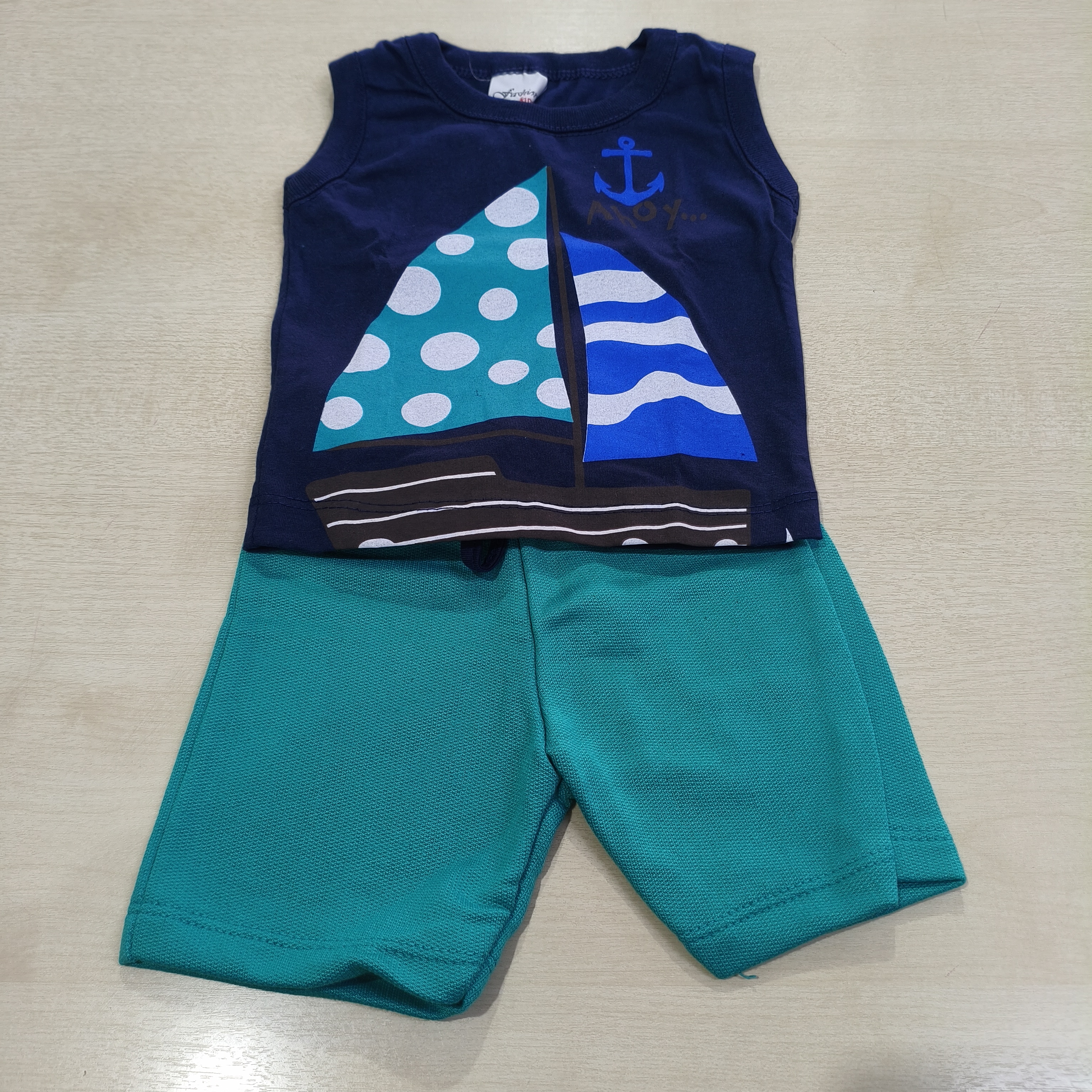 Conj. Regata com Bermuda Masc Tam PB Fashion Kids