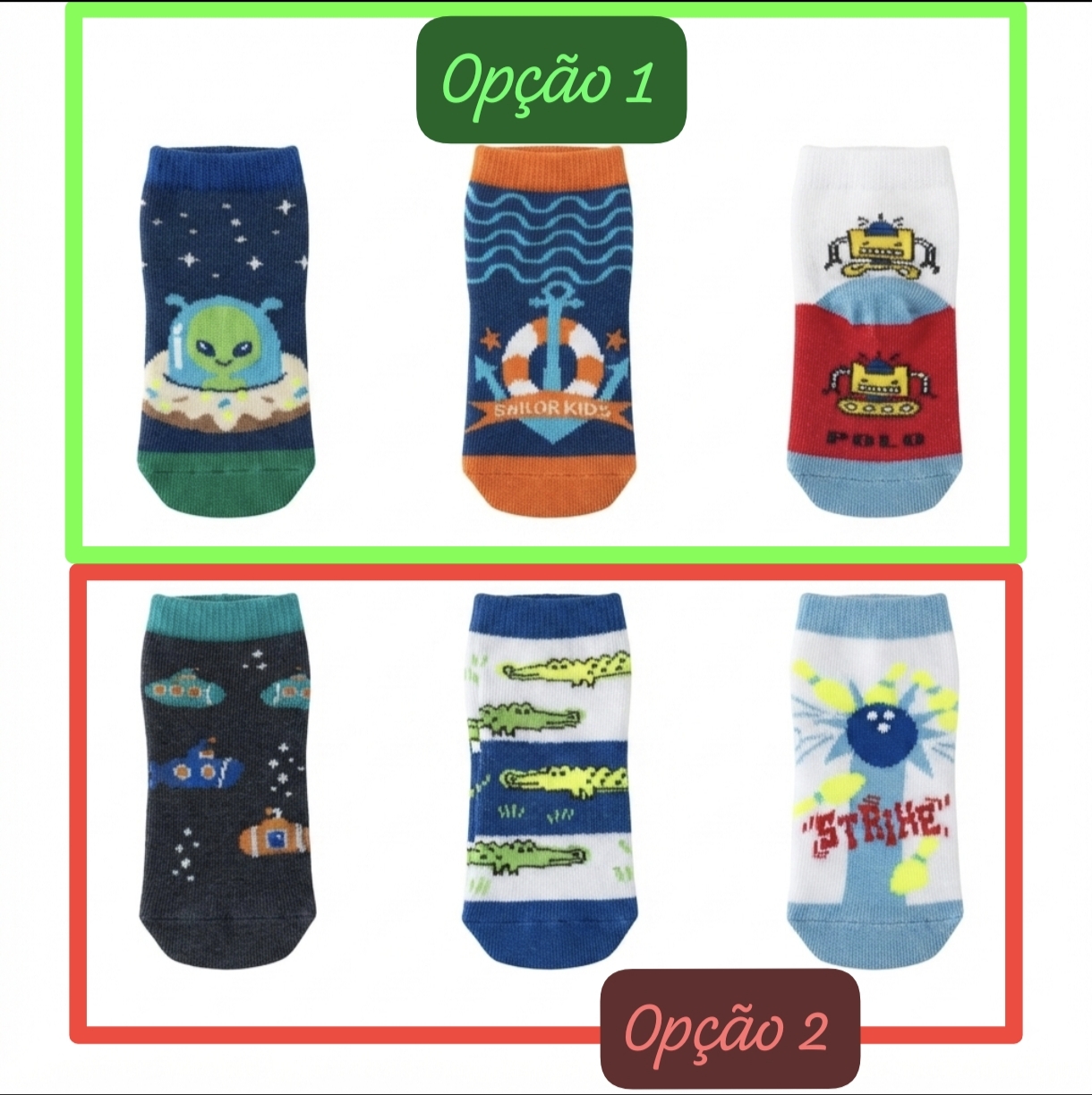 Kit 3 Pares de Meias Masc Tam 21 a 24 Polo Meias