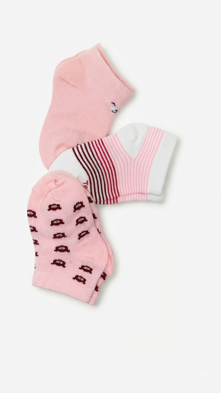 Kit 3 Pares de Meias Fem Tam 21 a 24 Trick Nick
