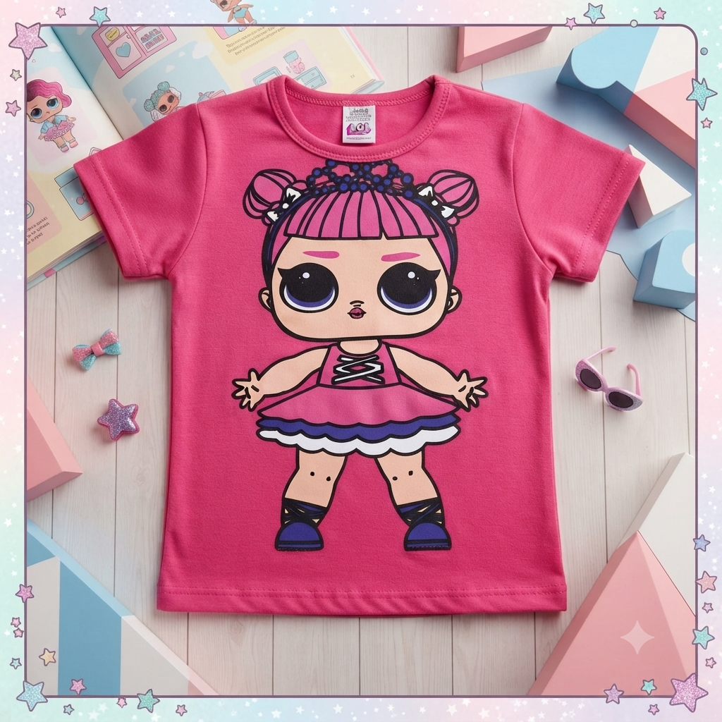 Blusa MC C/estampa Fem Tam 04 Miss Baby