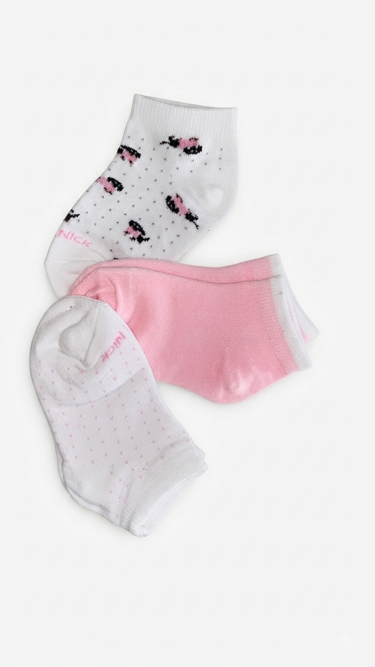 Kit 3 Pares de Meias Fem Tam 23 a 27 Trick Nick