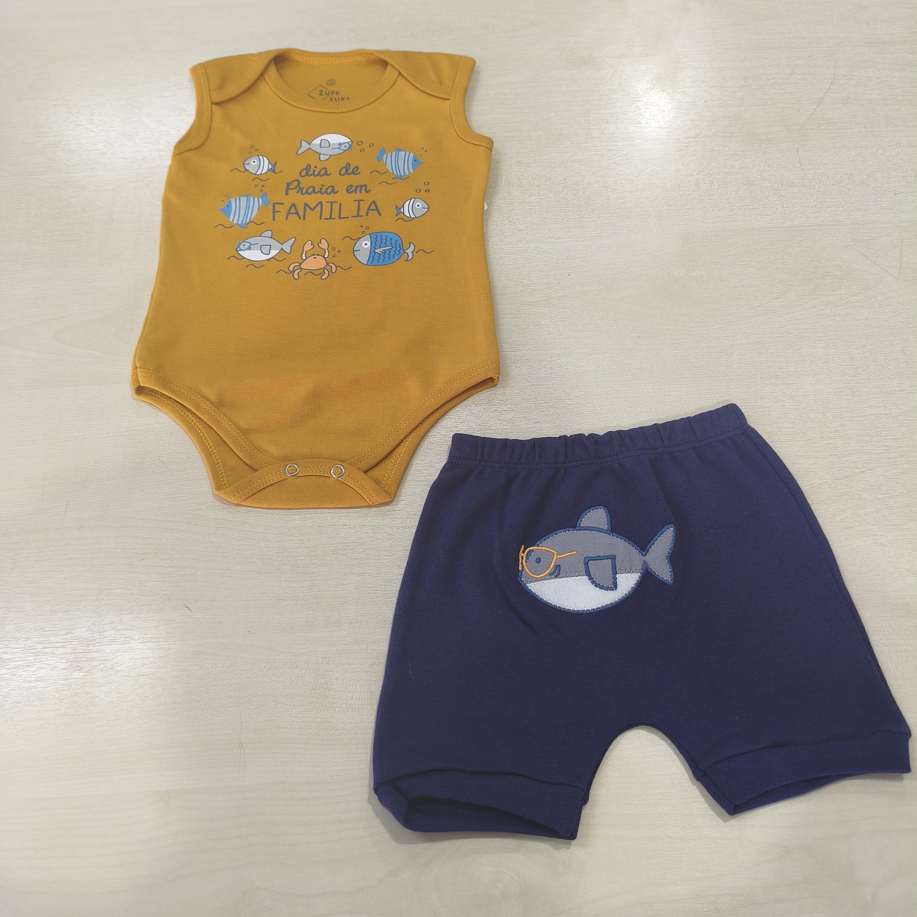 Conj. Body MC e Shorts Masc Tam GB Zupa Zuka
