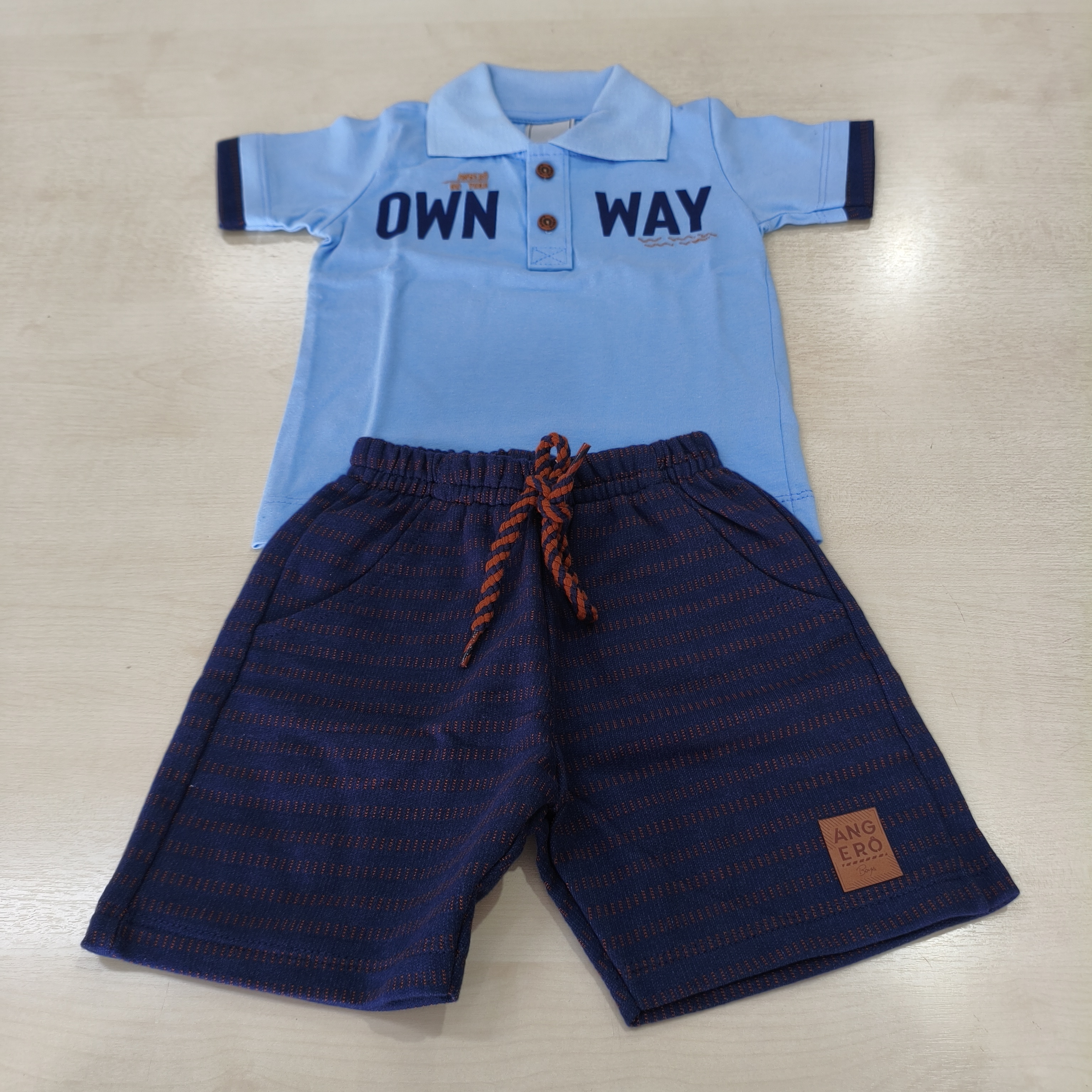 Conj. Camiseta MC e Shorts Masc Tam MB Angerô
