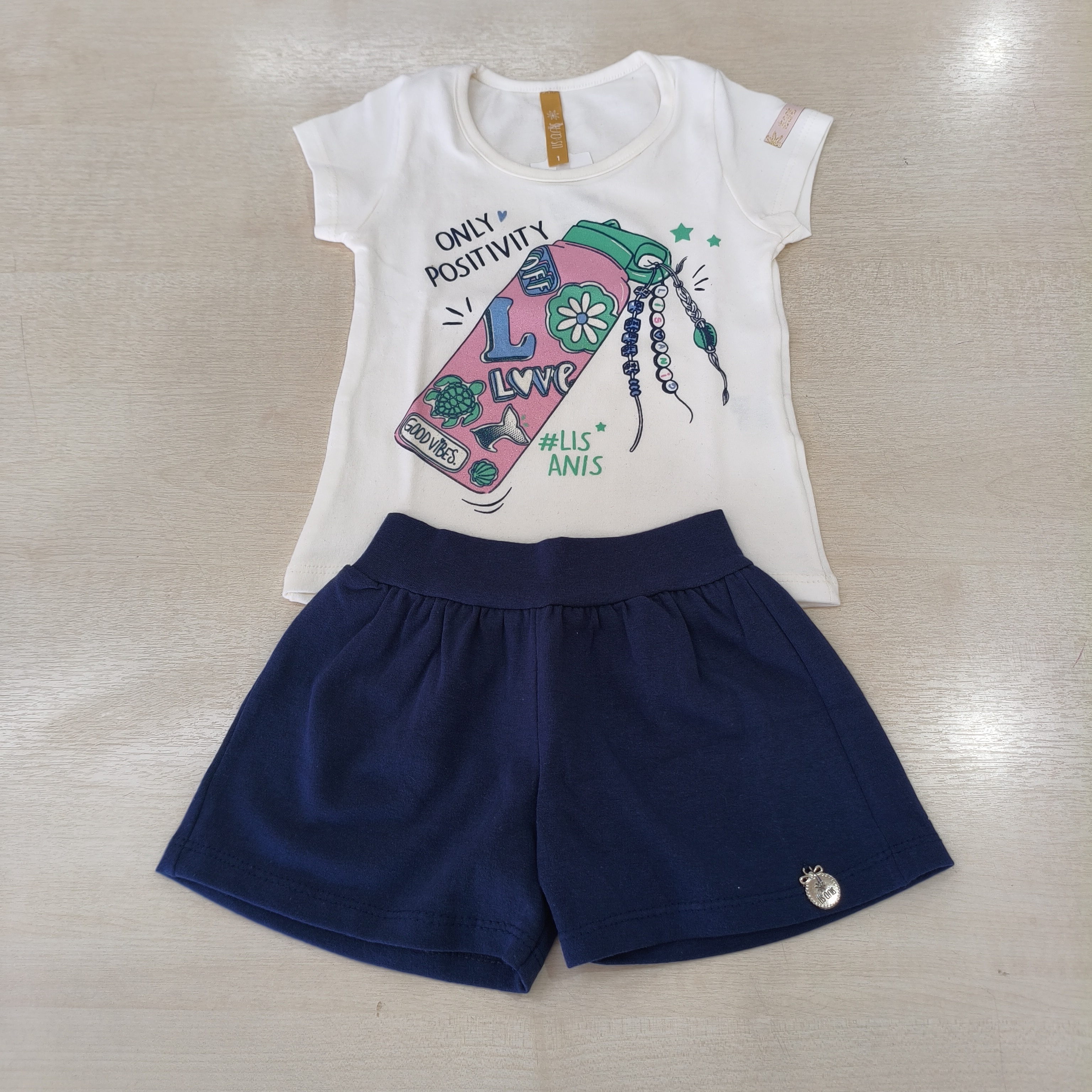 Conj. Blusa MC e Bermuda Fem Tam 01 Lis anis
