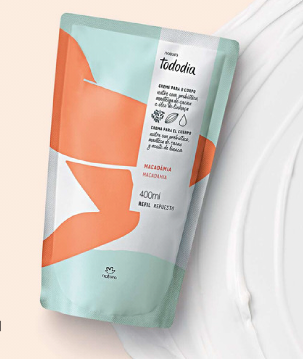 Refil creme desodorante corporal (Macadâmia) TODODIA NATURA (400ml)