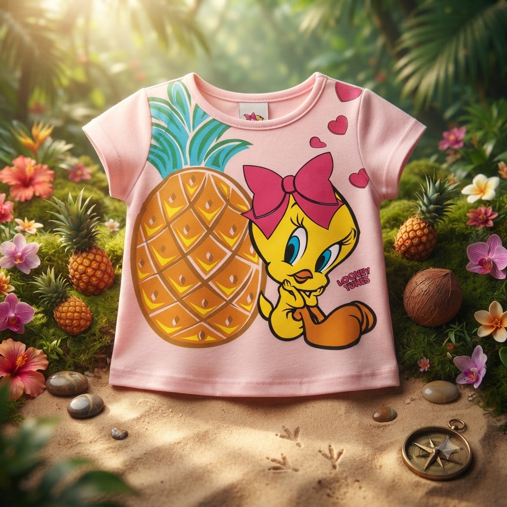 Blusa MC C/estampa Fem Tam 01 Kamylus Warner Bros