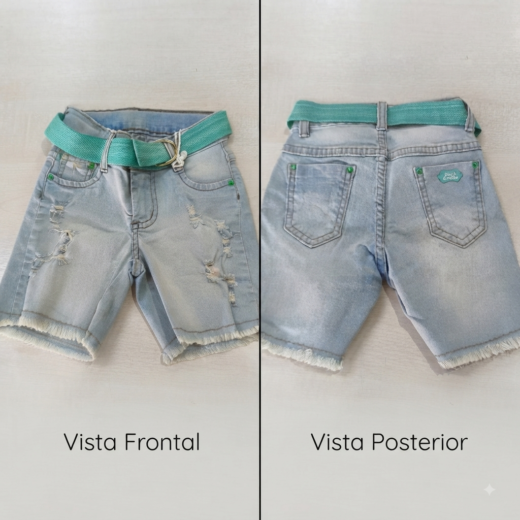 Shorts Jeans Hot Pant Fem Tam 04 Jeito de Criança