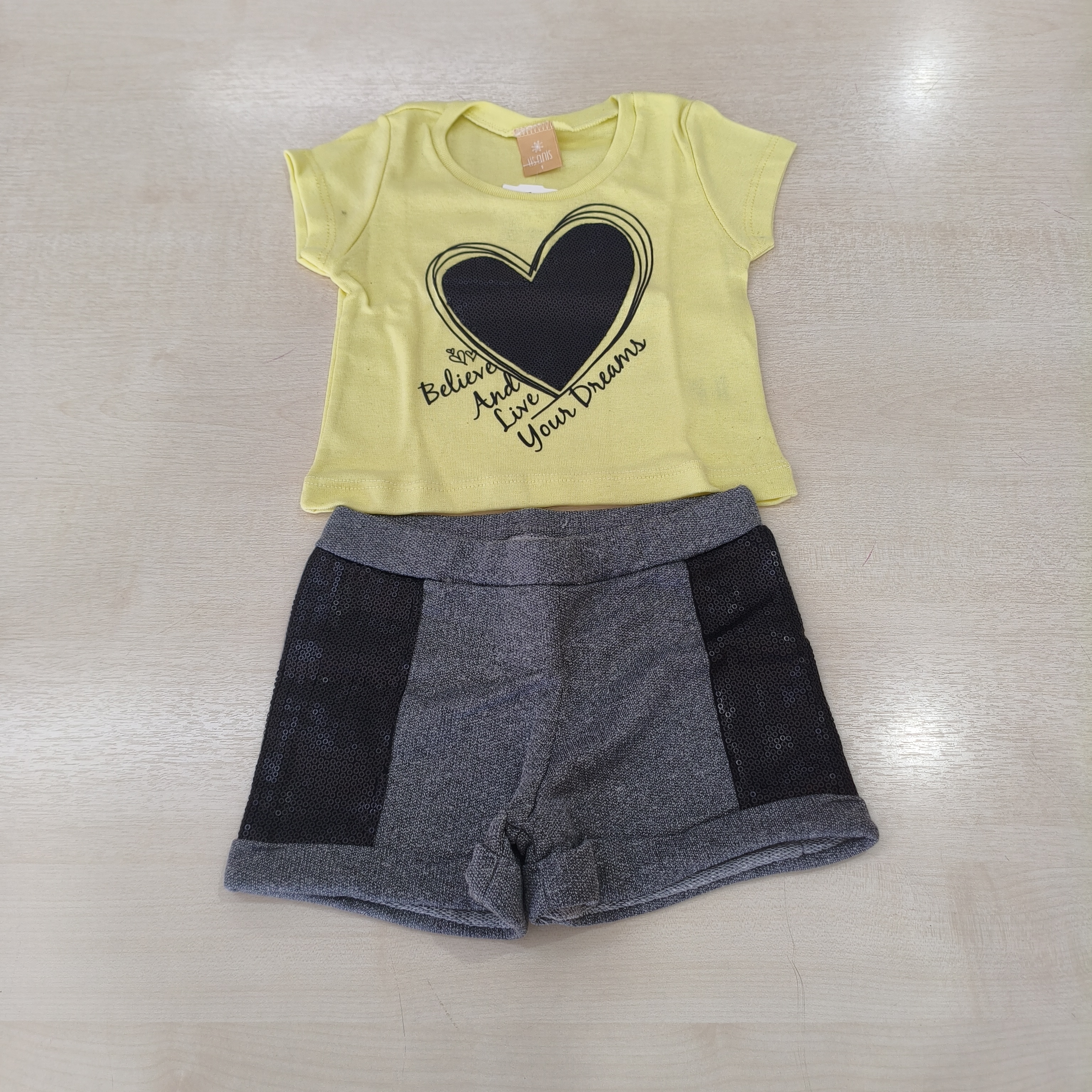 Conj. Blusa MC e Bermuda Fem Tam 01 Lis anis