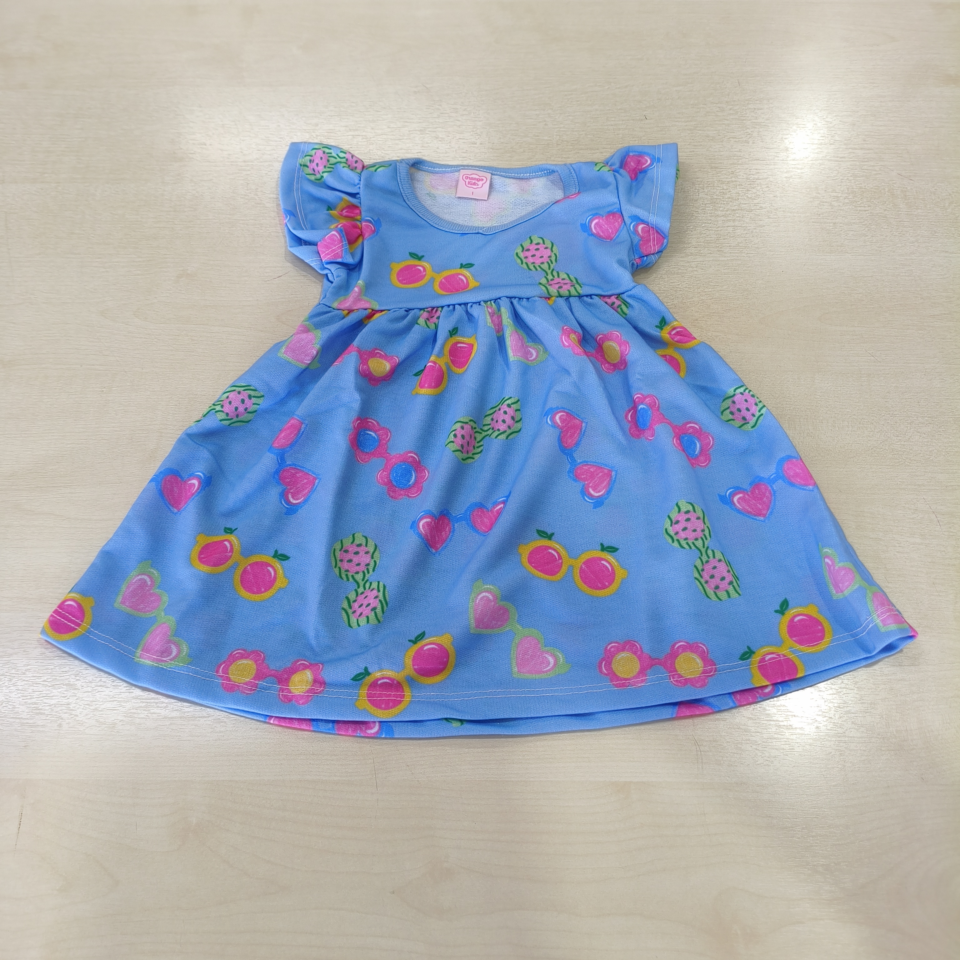 Vestido c/estampa Fem Tam 01 Orango Kids