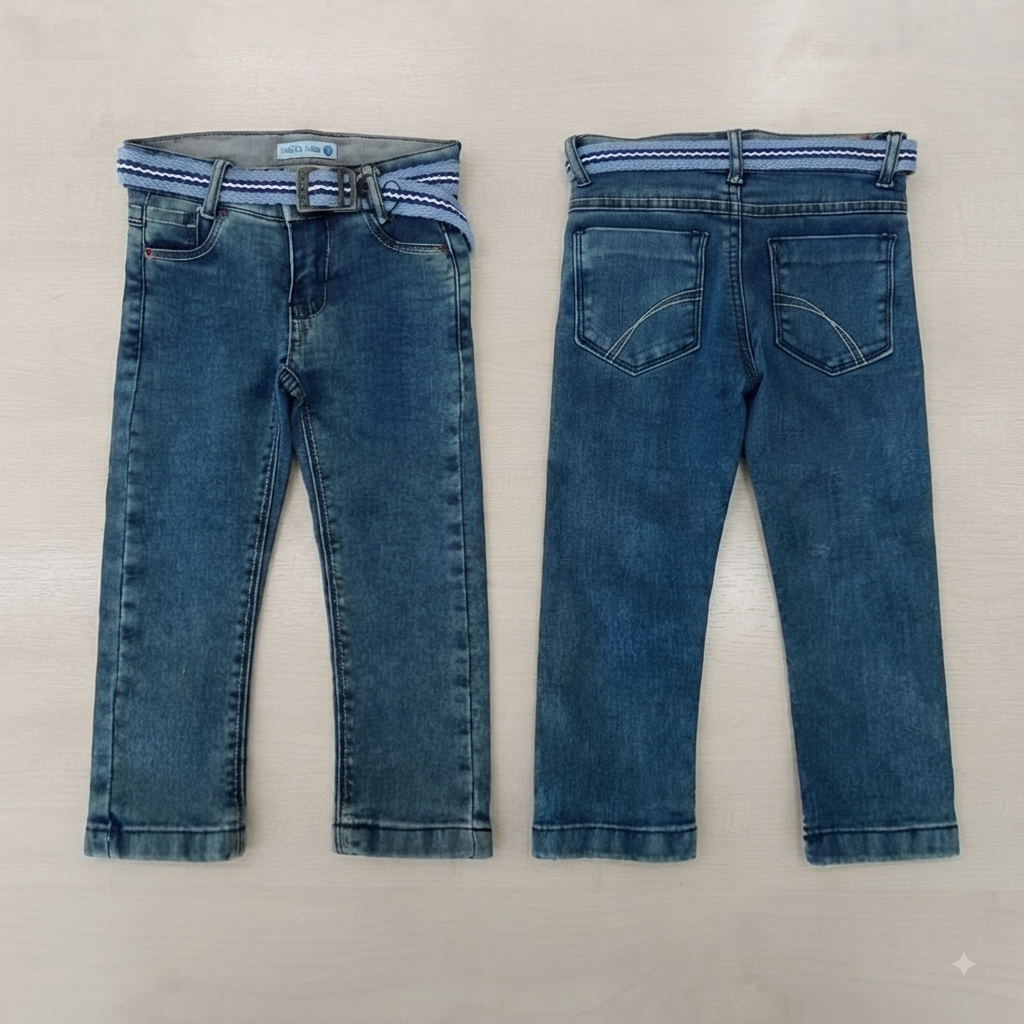 Calça Jeans C/Cinto Masc Tam 01 Megan Jeans