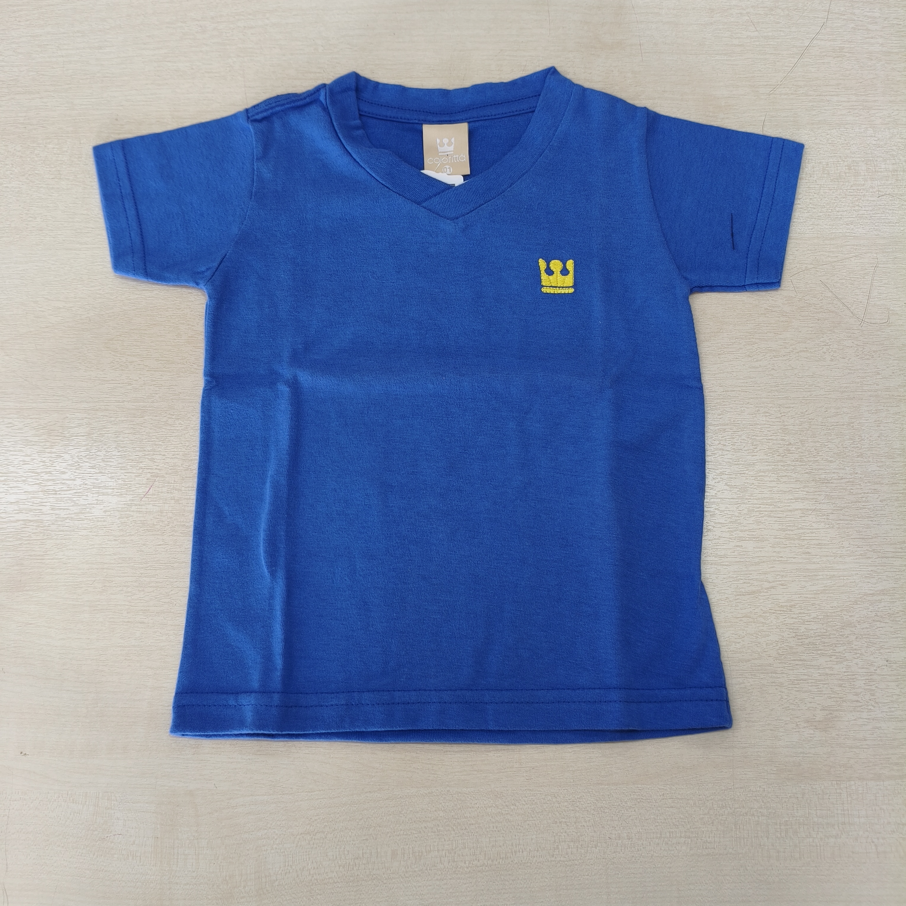 Camiseta MC Gola em V Masc Tam 01 Coloritta