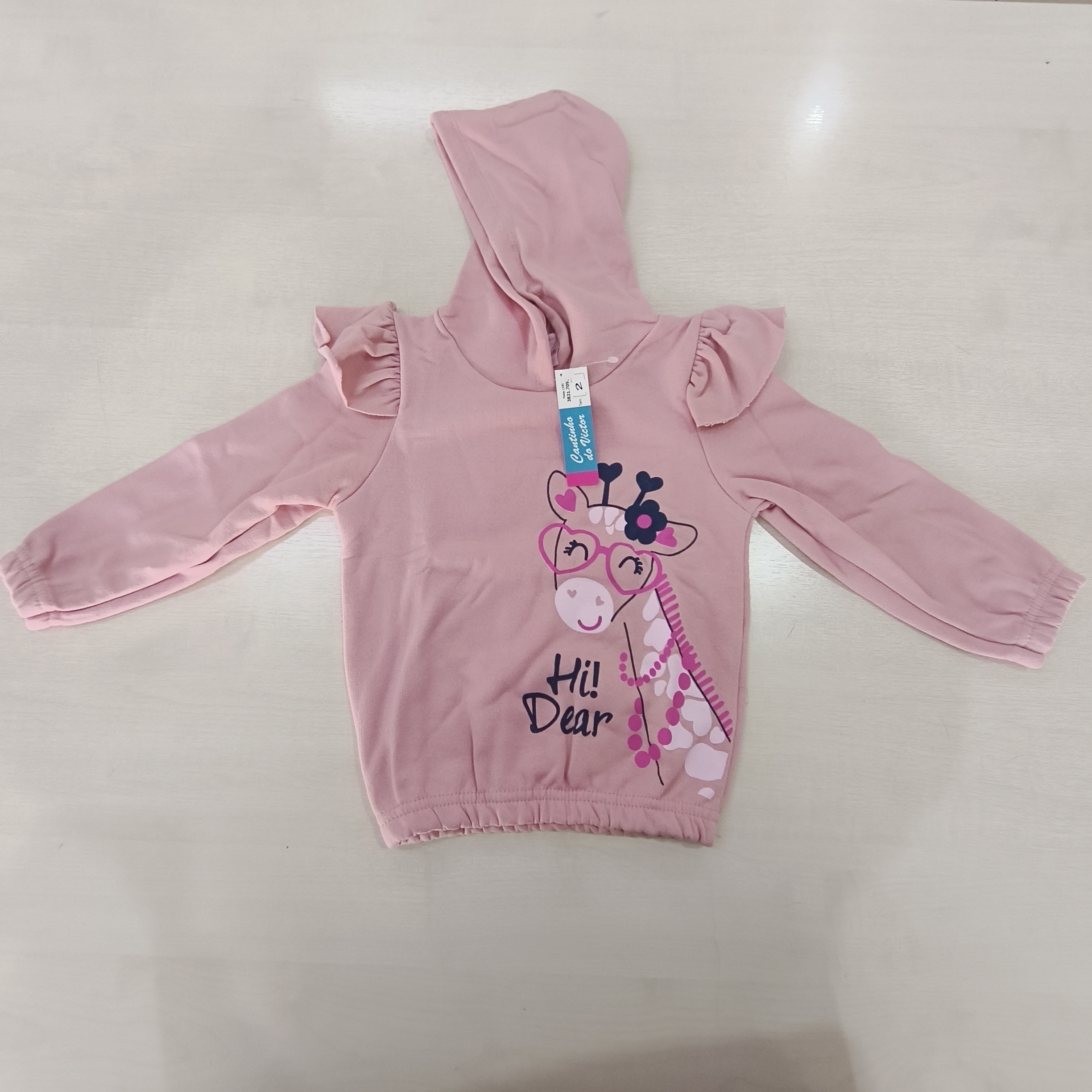 Blusão c/capuz moletom Fem Tam 02 Lik Kids