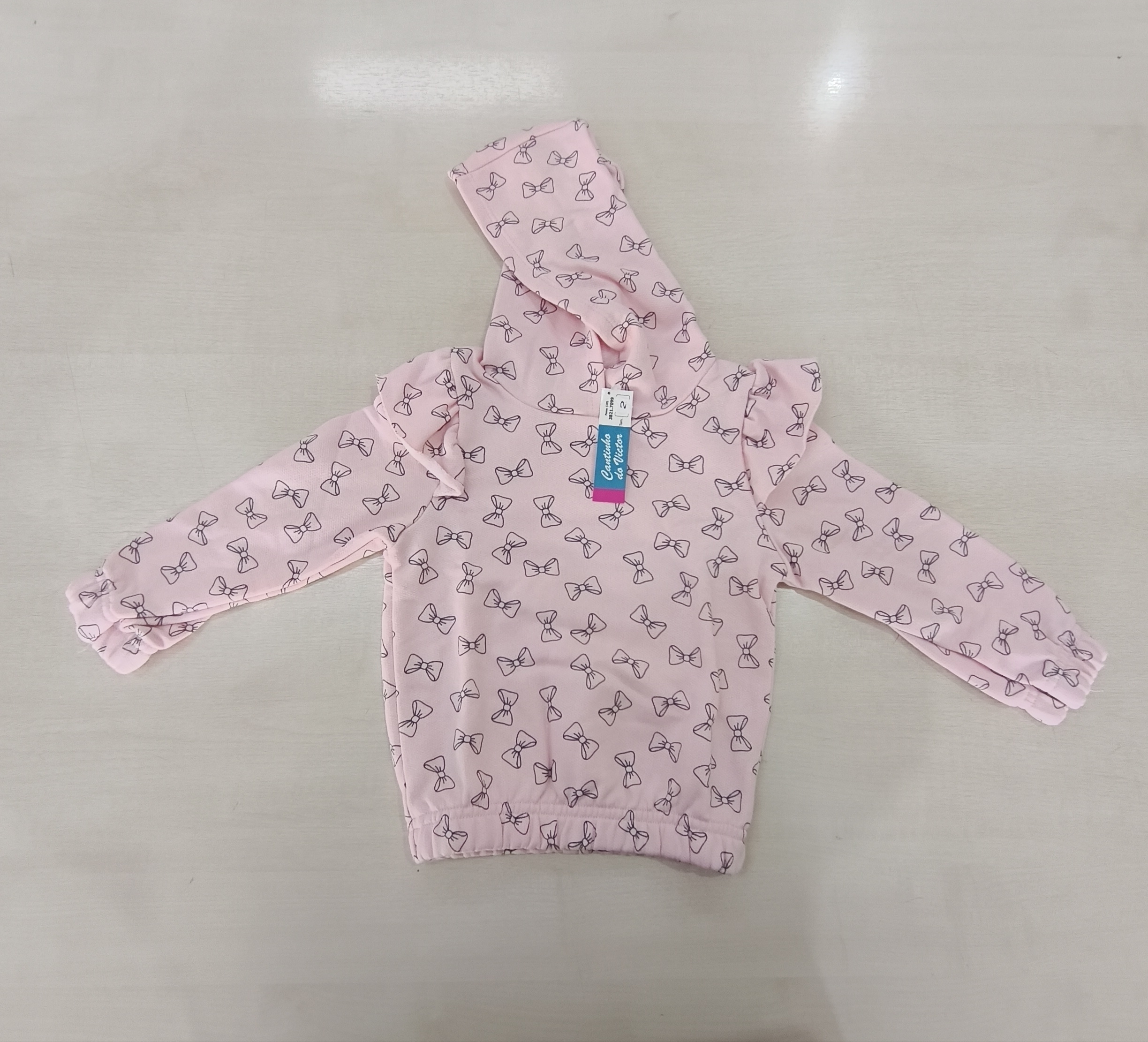 Blusão c/capuz moletom Fem Tam 02 Lik Kids
