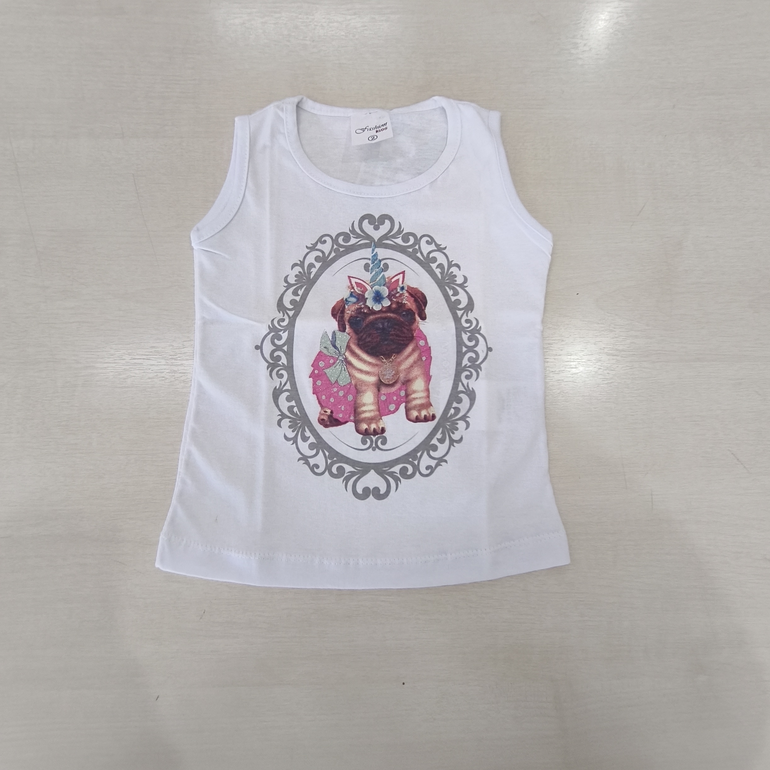 Regata c/Estampa Fem Tam 02 Fashion Kids