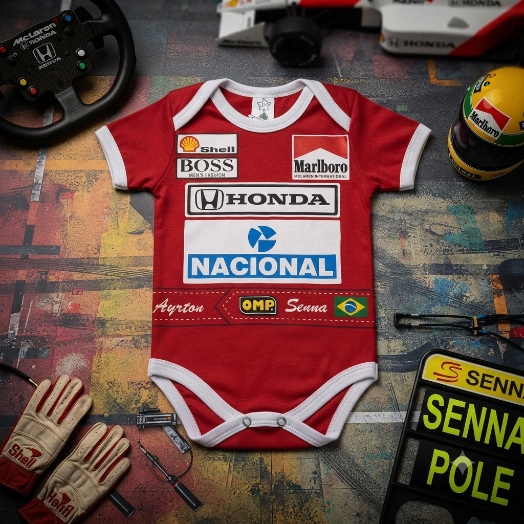 Body C/Estampa  Masc Tam PB Senna do Brasil