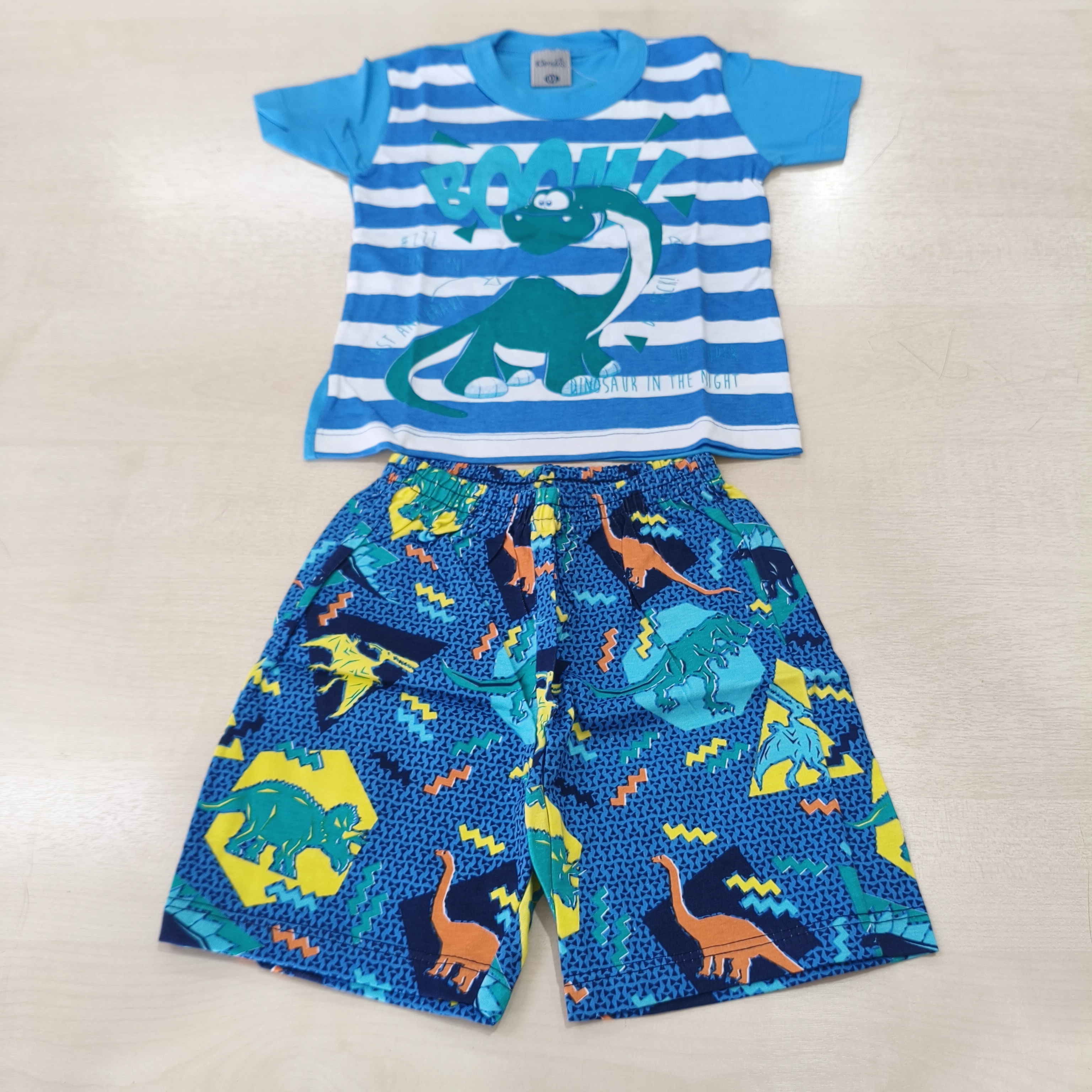 Pijama C/Estampa de Verão Masc Tam 01 Kamylus