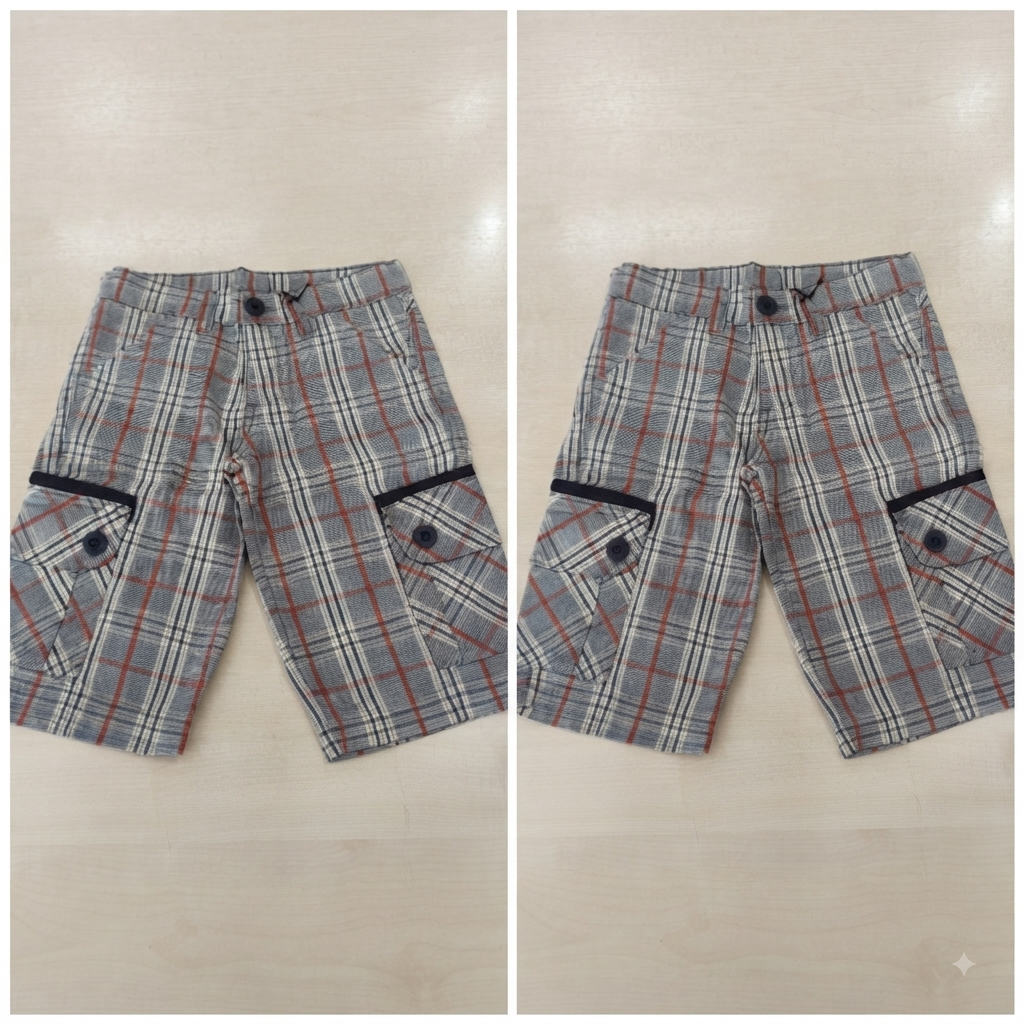 Bermuda Jeans Xadrez Masc Tam 04 Ser Garoto