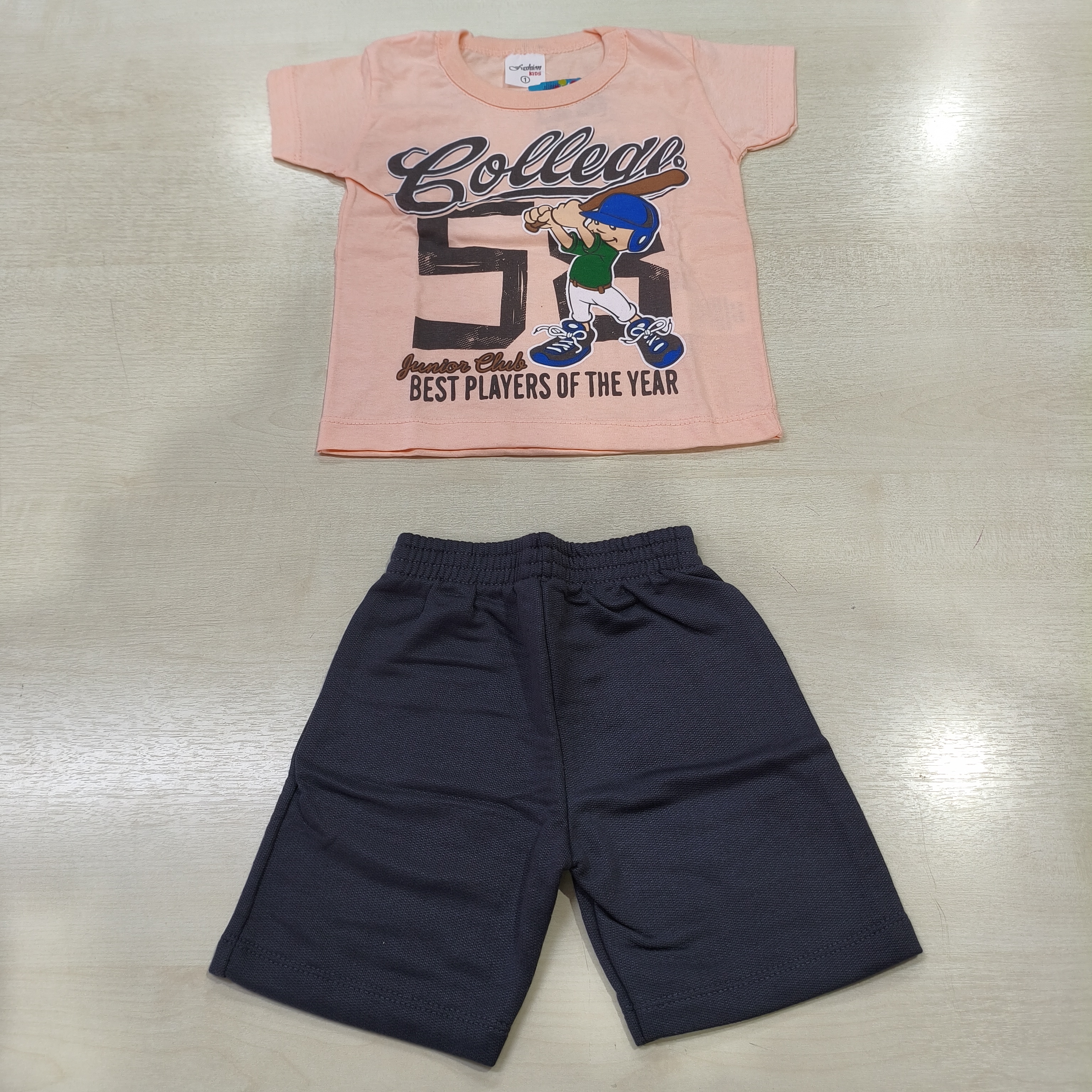 Conj. Camiseta MC e Bermuda Masc Tam 01 Fashion Kids