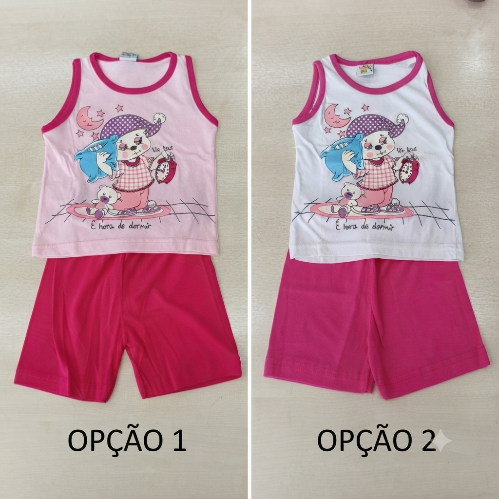 Pijama C/Estampa de Verão Fem Tam 02 Kiko e Kika
