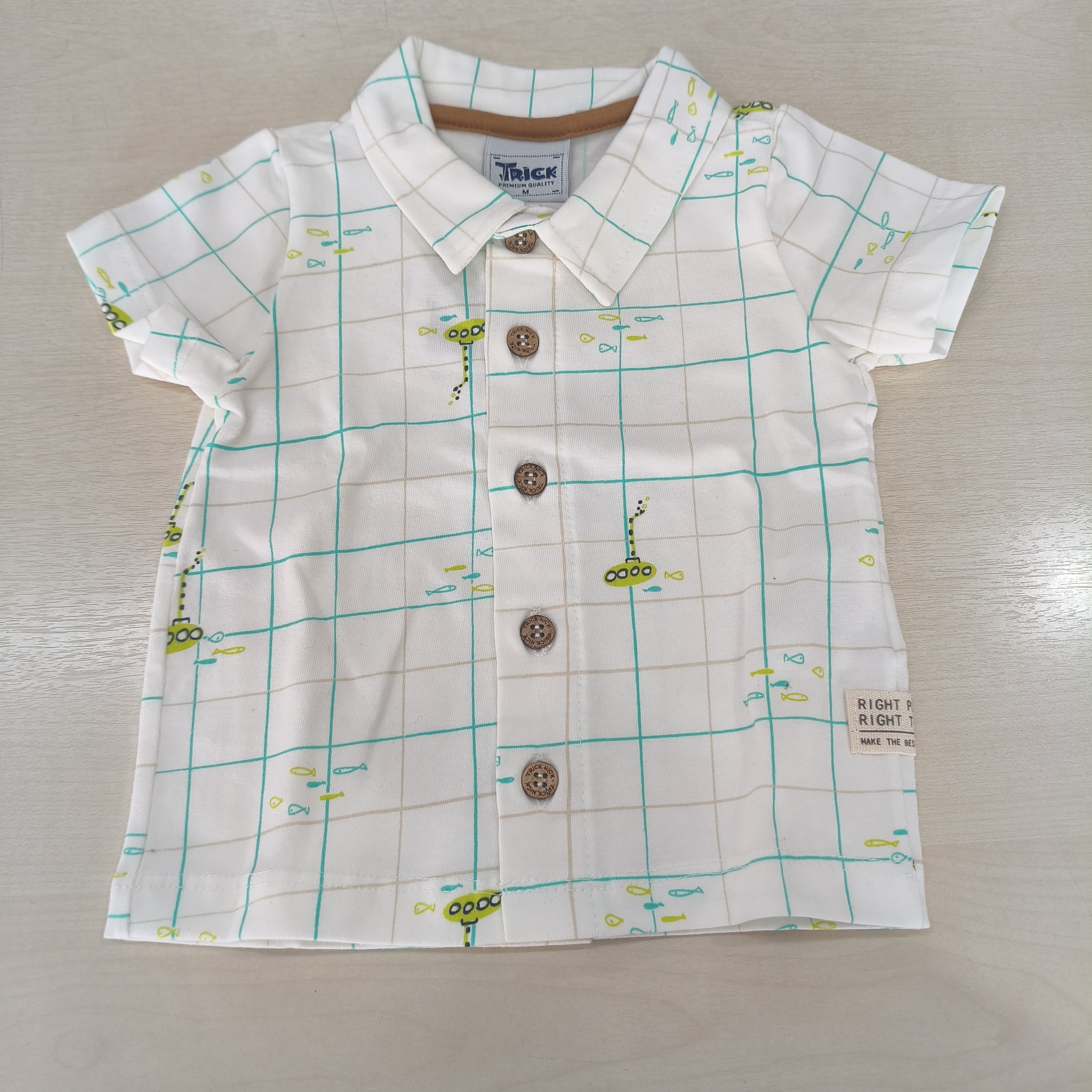 Camiseta MC Polo C/botão Masc Tam MB Trick Nick