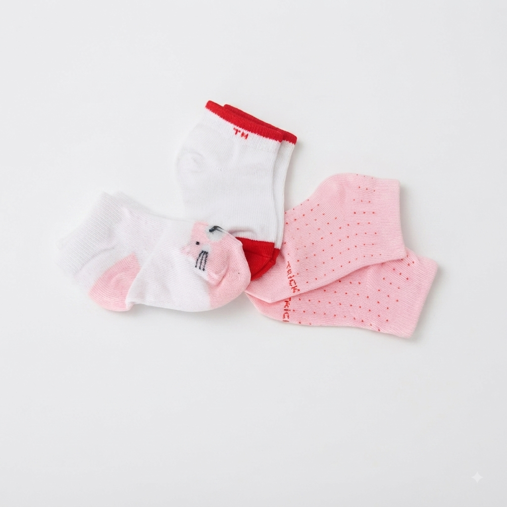 Kit 3 Pares de Meias Fem Tam 19 a 22 Trick Nick
