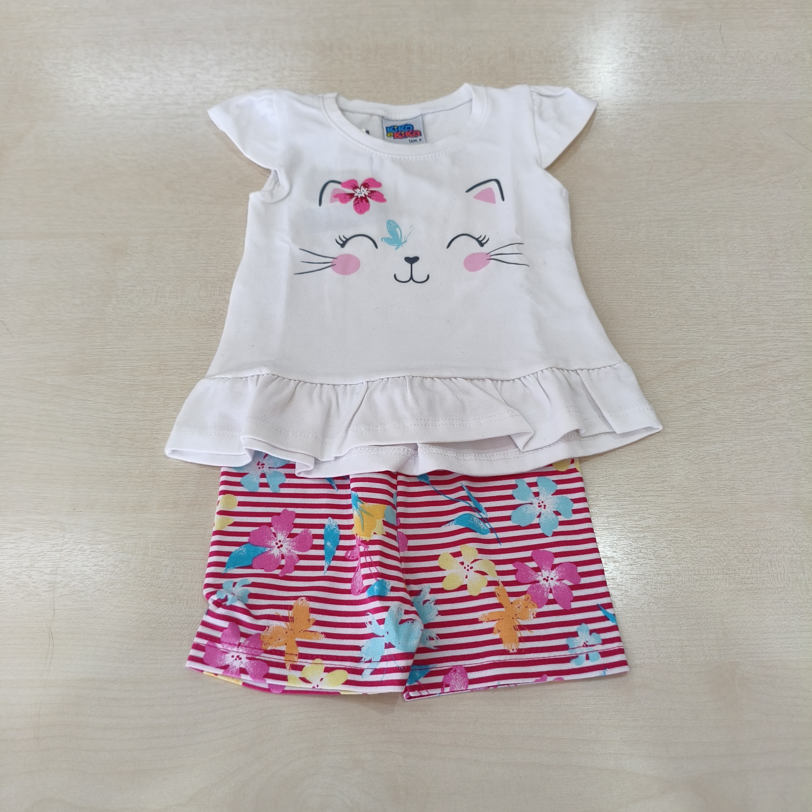 Conj. Blusa MC Com Shorts Fem Tam PB Kiko e Kika