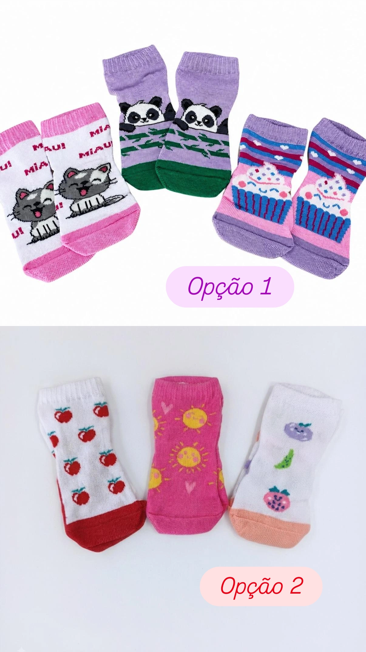 Kit 3 Pares de Meias Fem Tam 21 a 24 Polo Meias